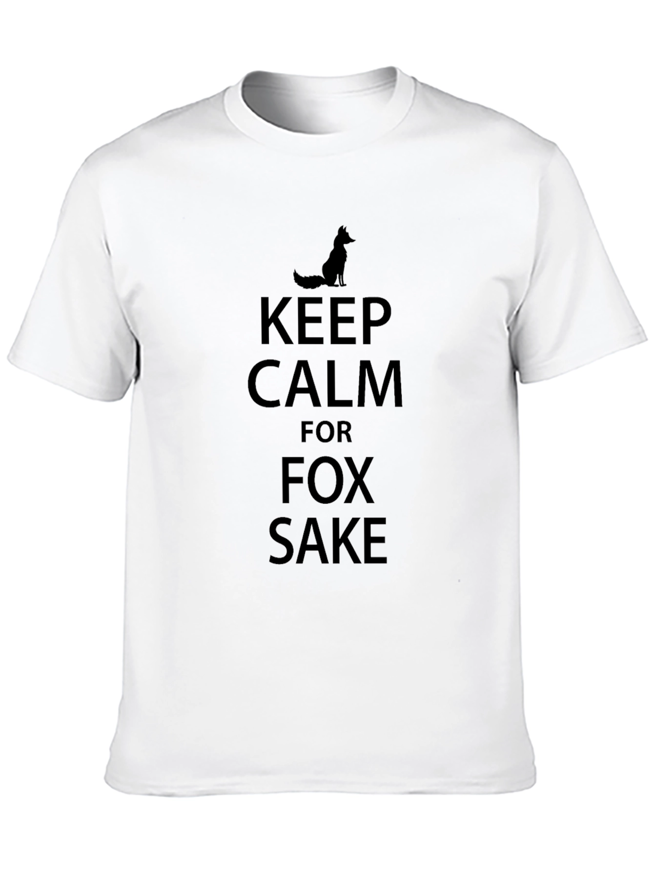 Keep Calm Fox Sake Black Graphic T-Shirt