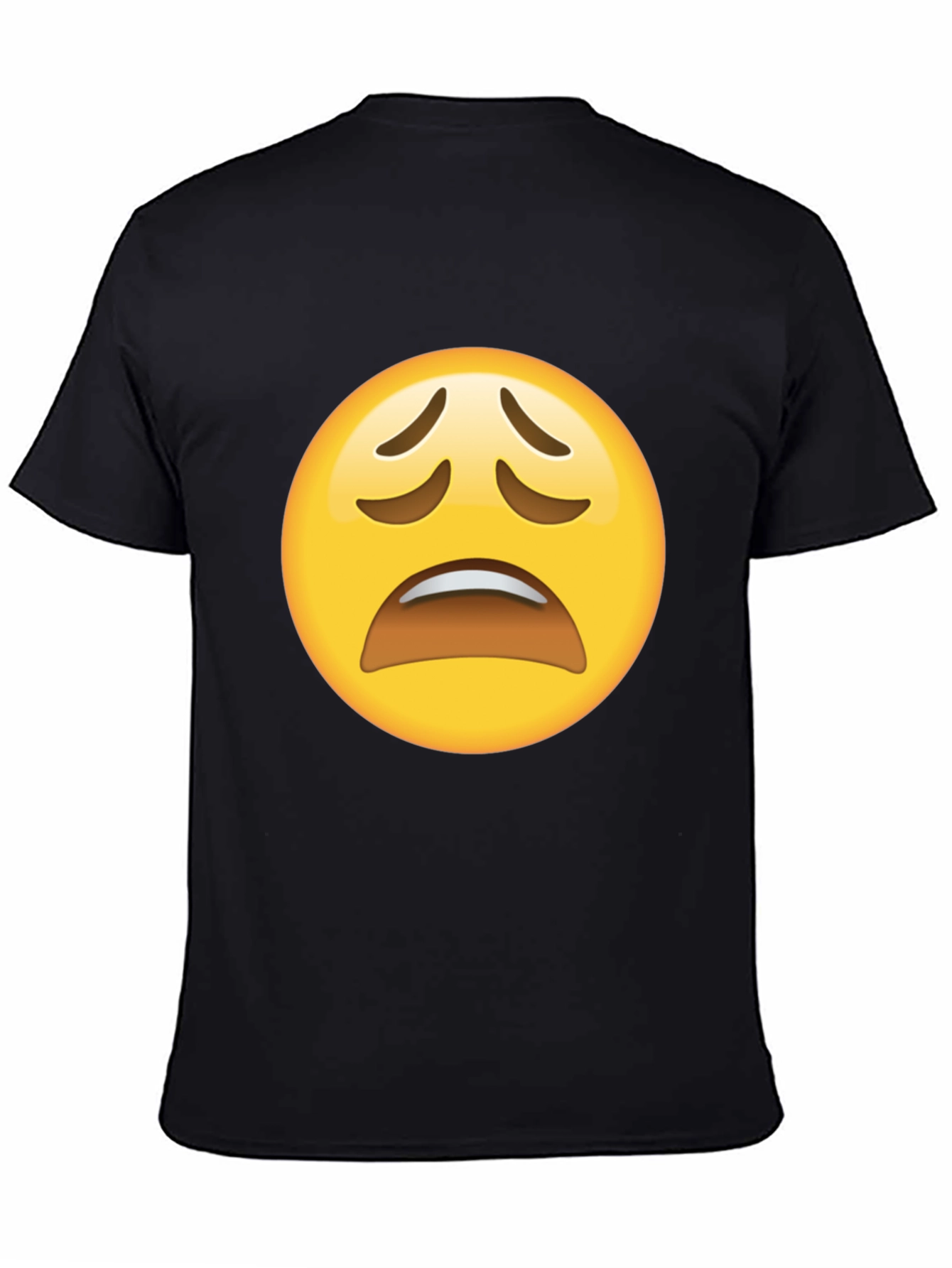 Distressed Emoji Graphic Black T-Shirt