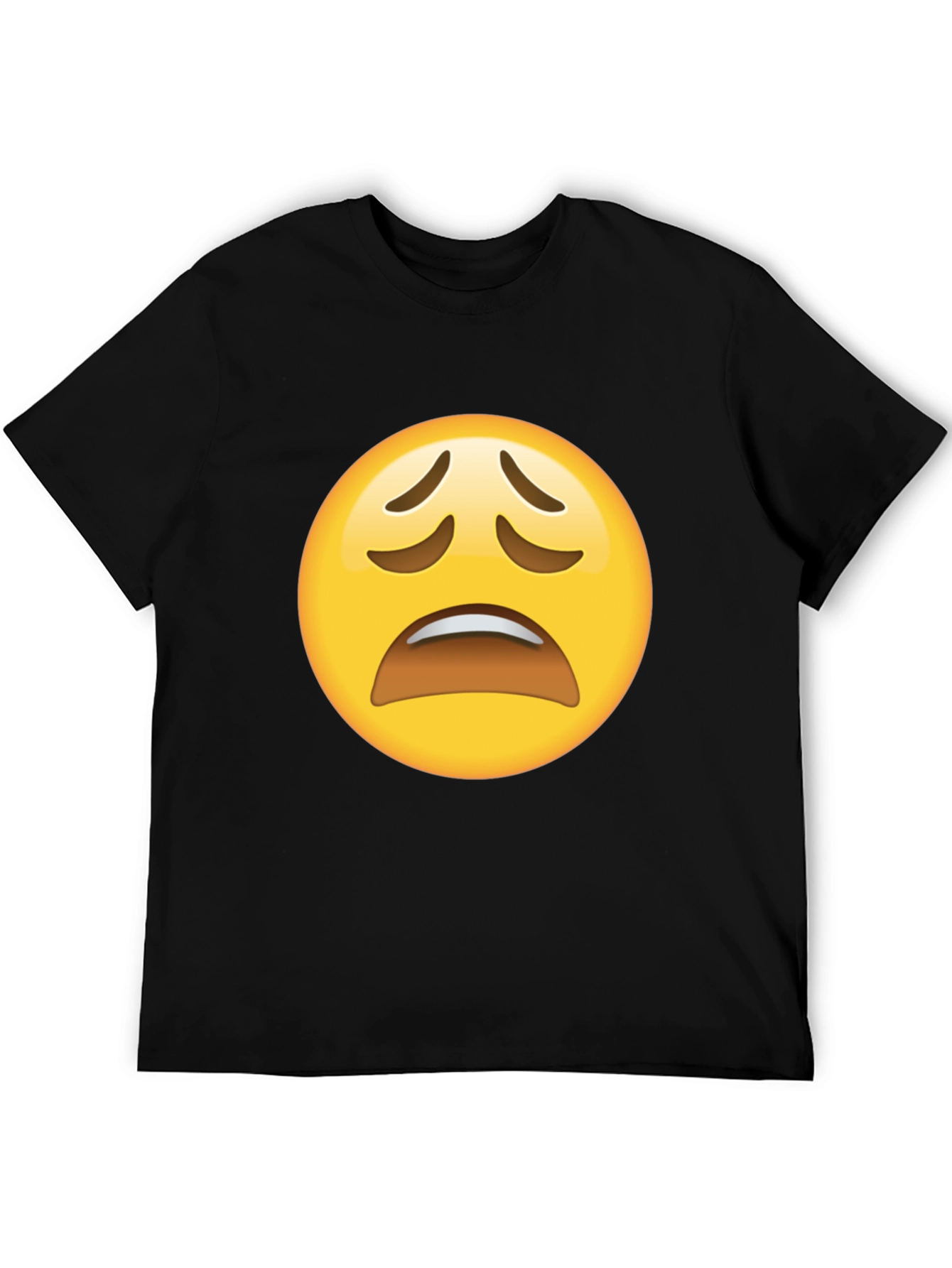 Distressed Emoji Graphic Black T-Shirt
