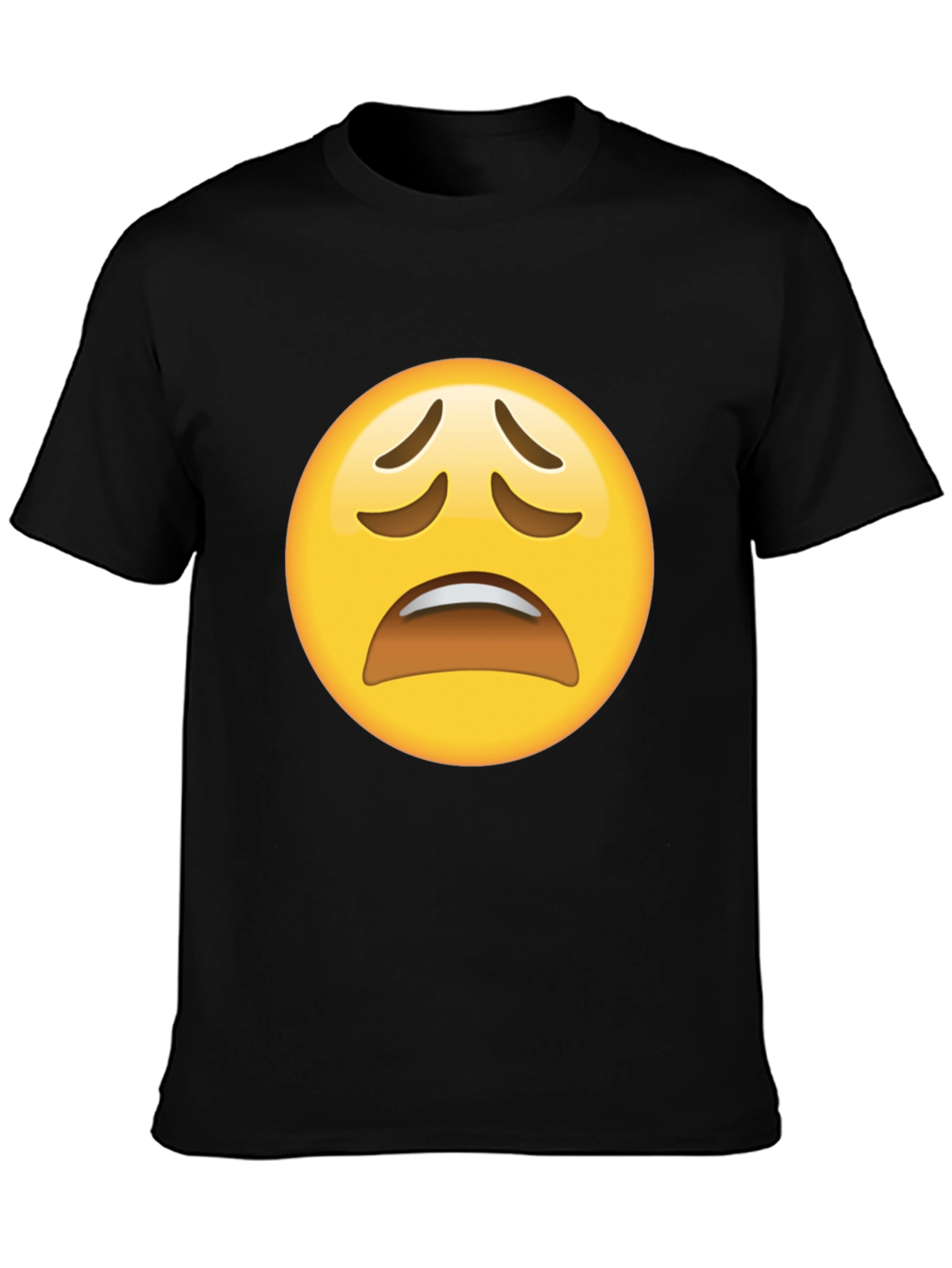 Distressed Emoji Graphic Black T-Shirt