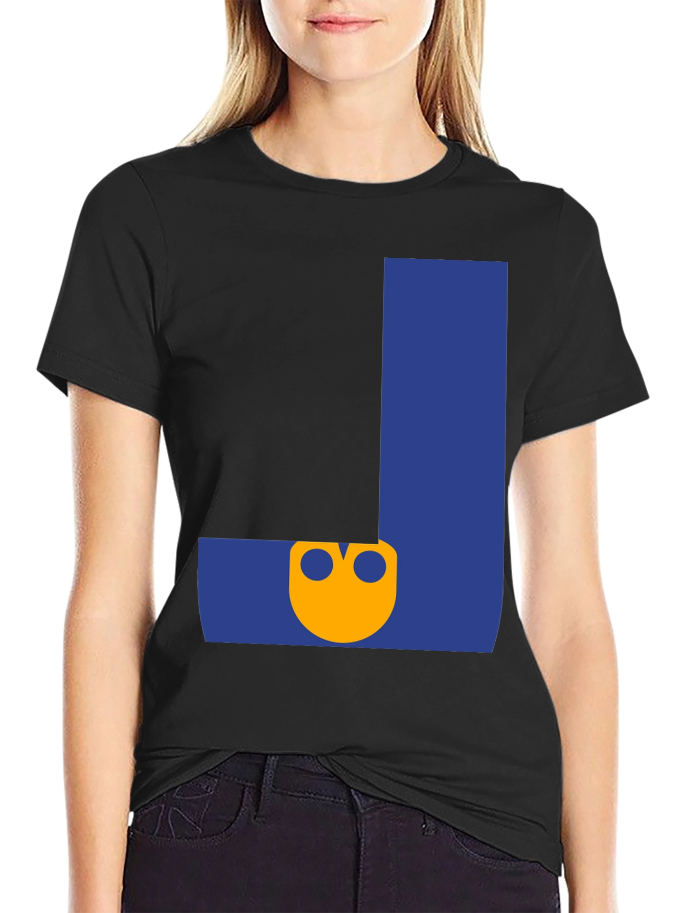 Letter J Graphic Tee - Black
