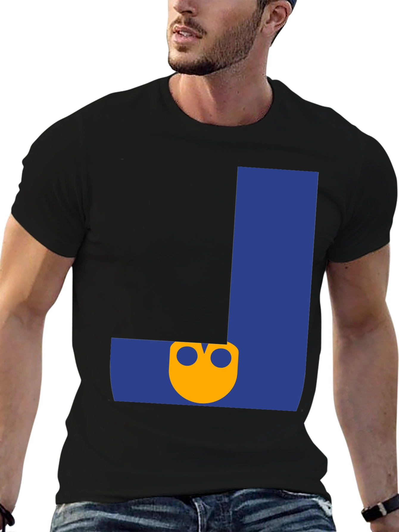 Letter J Graphic Tee - Black