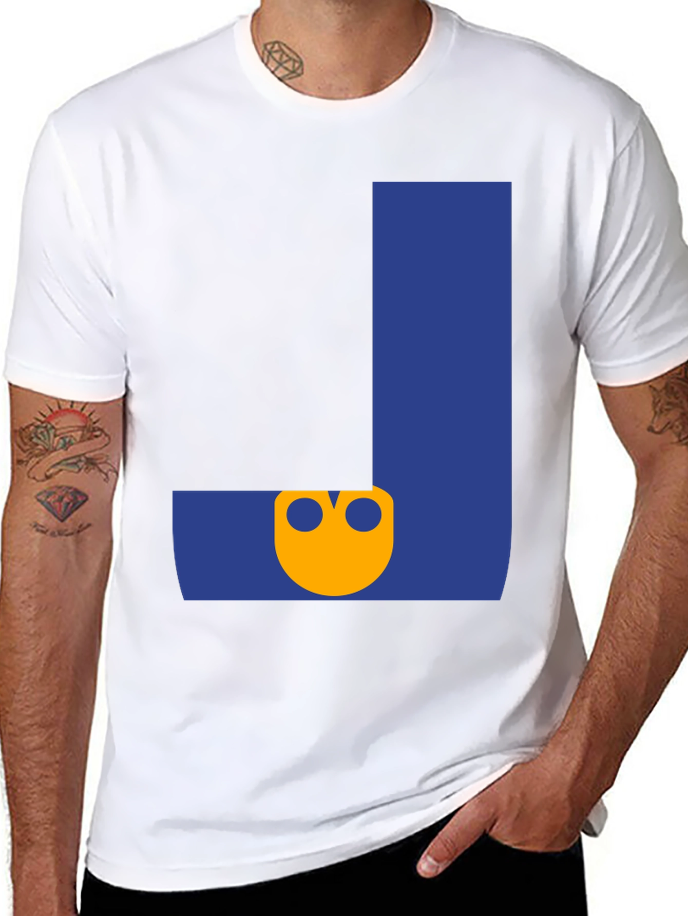 Letter J Graphic Tee - Black