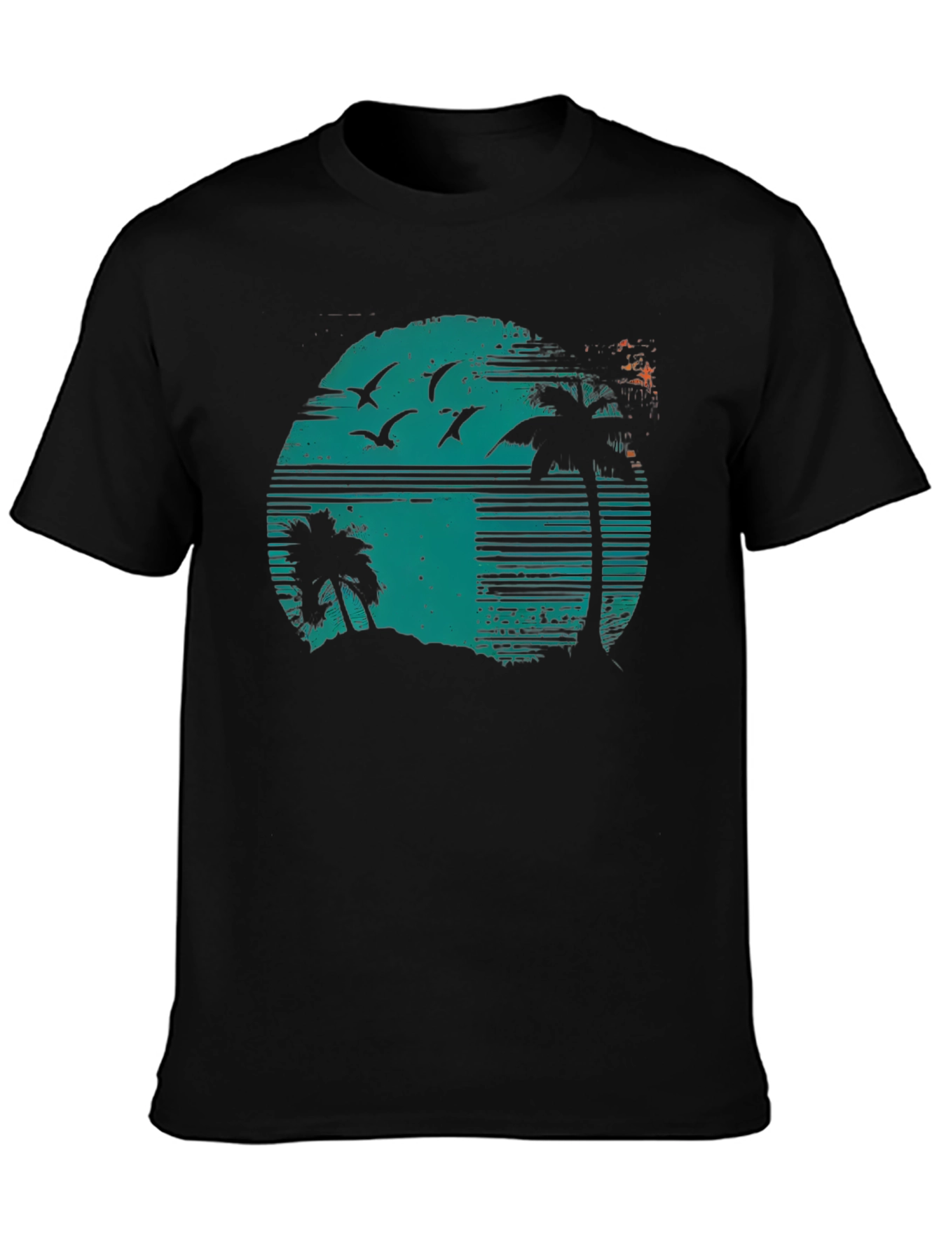 Retro Sunset Palm Tree Graphic Tee