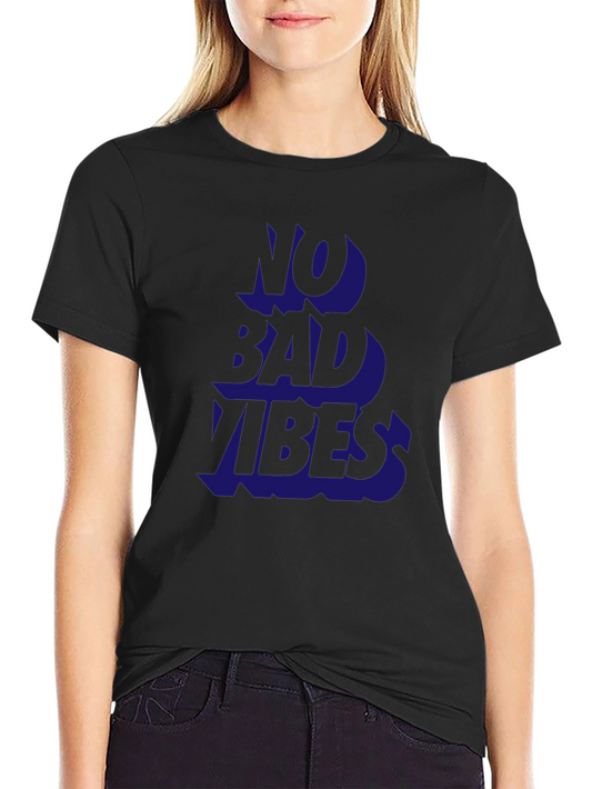 No Bad Vibes Black Graphic T-Shirt