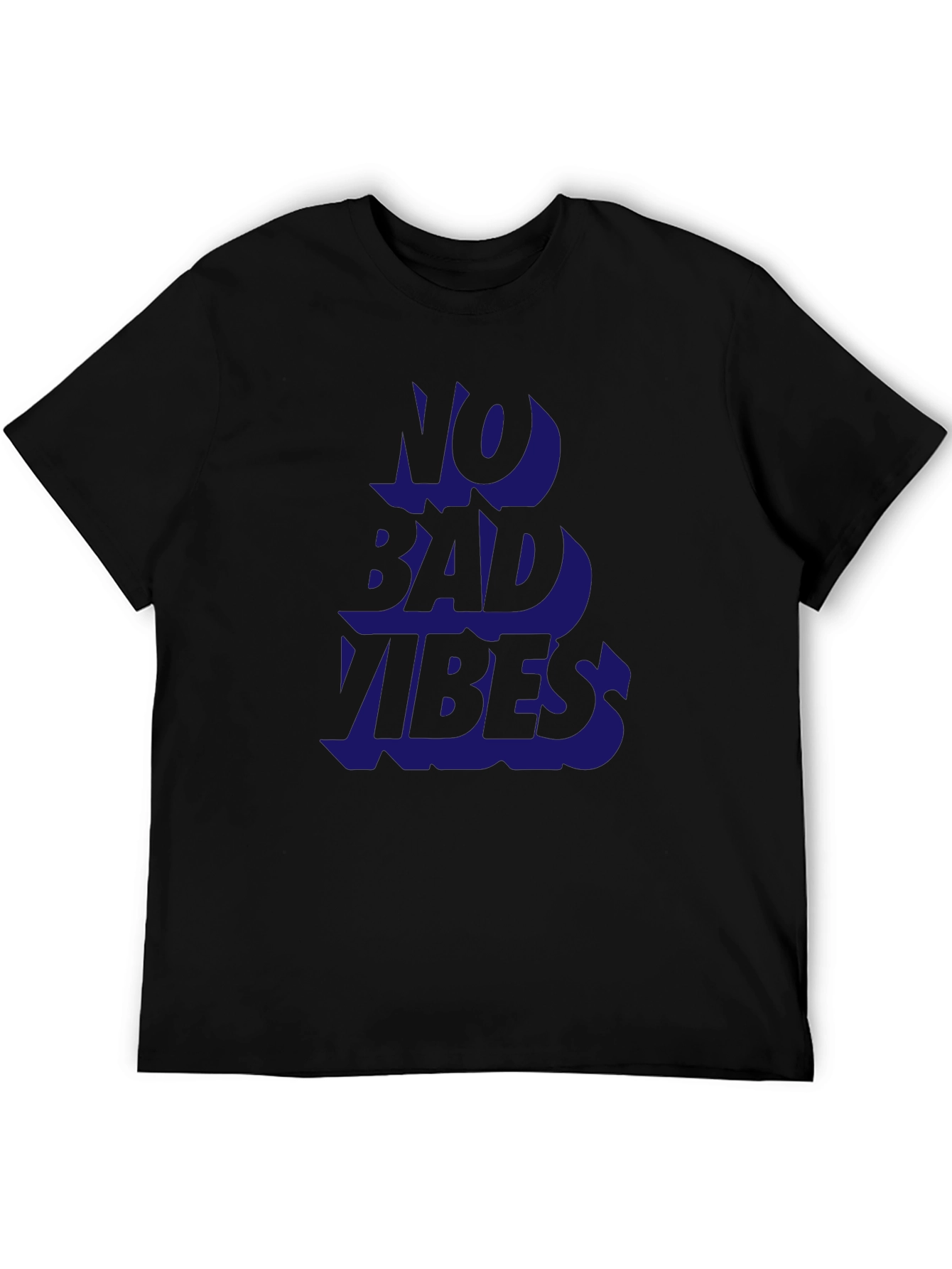 No Bad Vibes Black Graphic T-Shirt