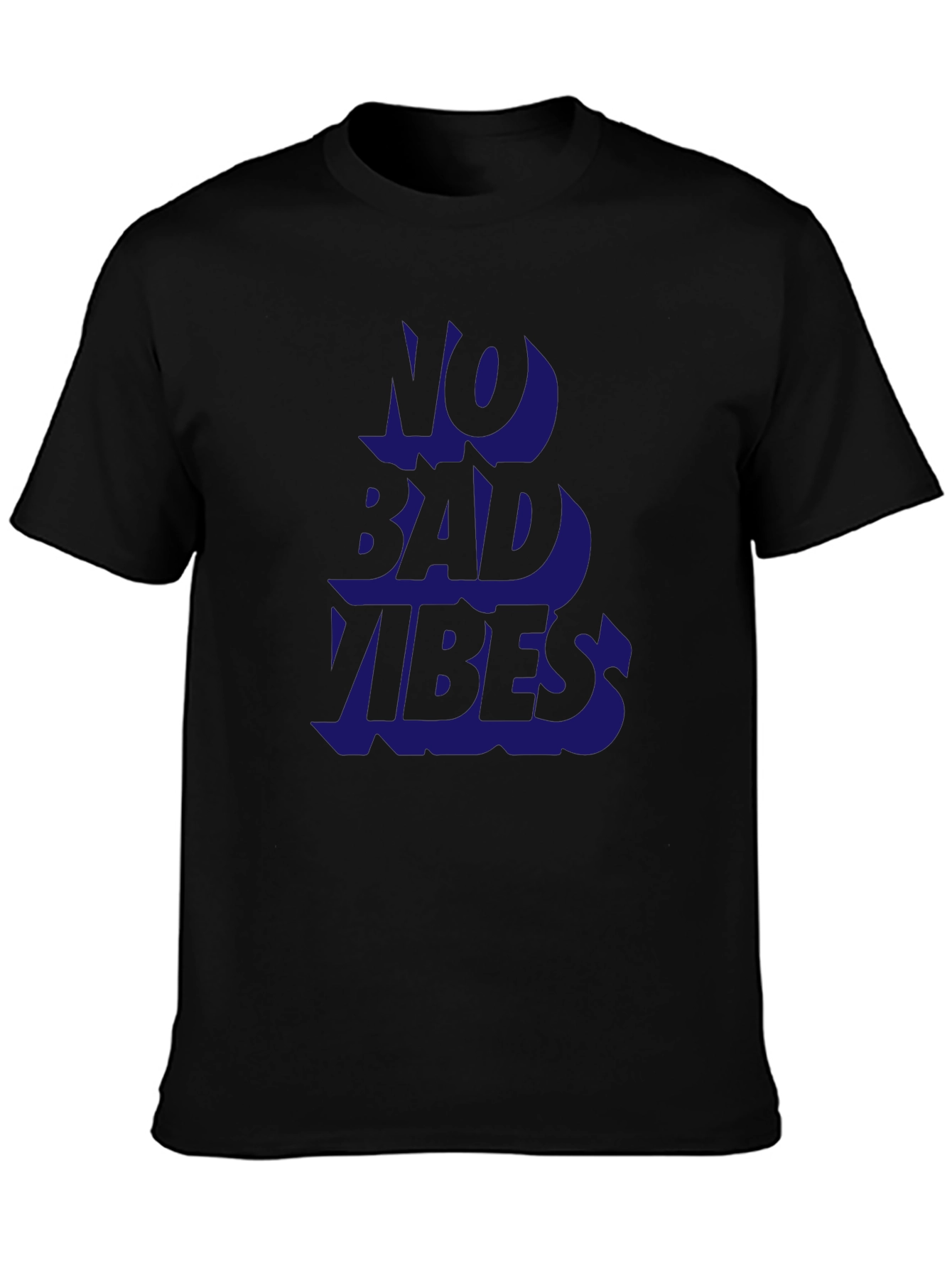 No Bad Vibes Black Graphic T-Shirt