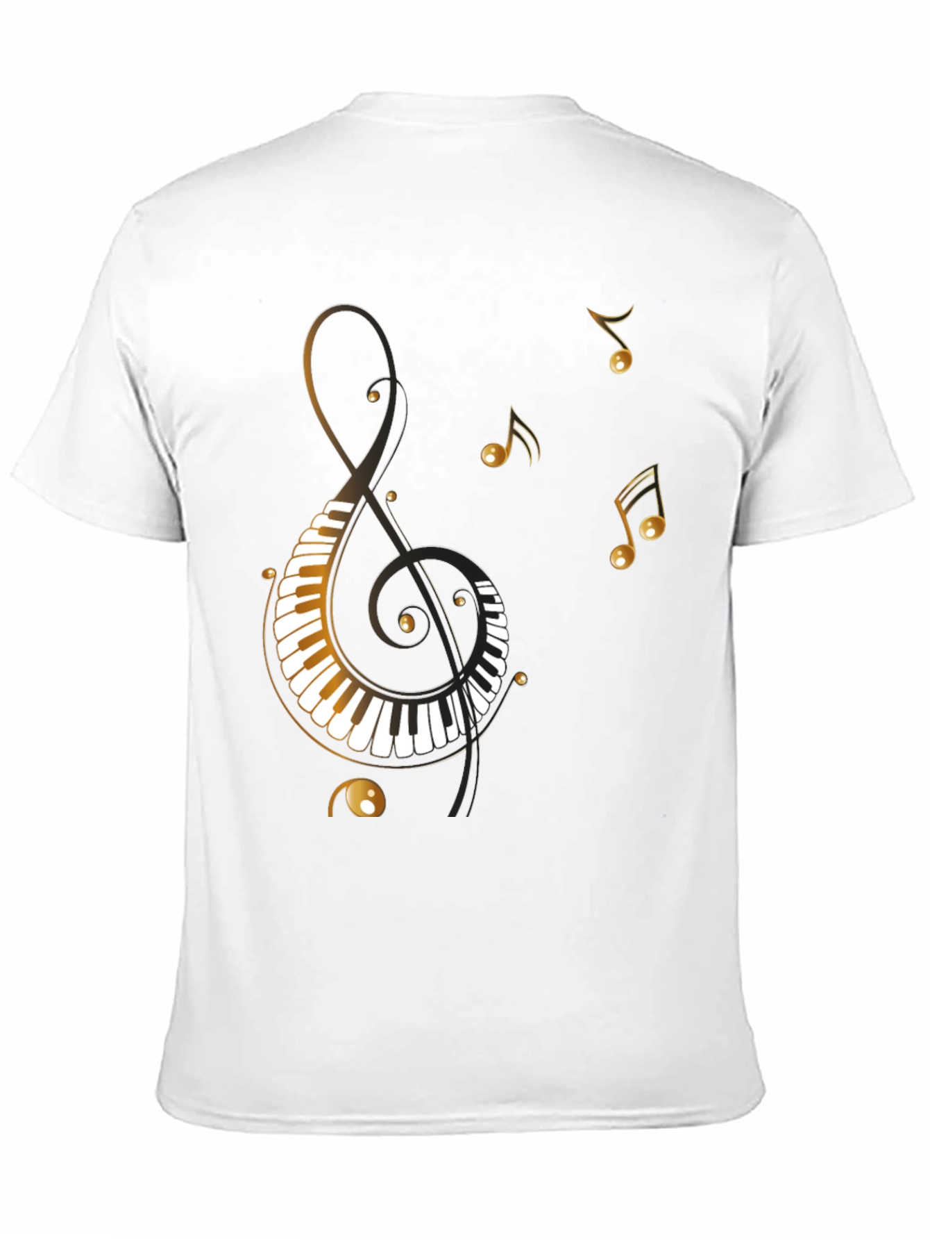 Musical Notes Piano Clef Graphic T-Shirt