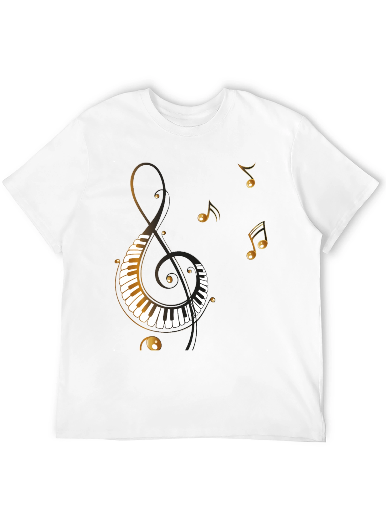 Musical Notes Piano Clef Graphic T-Shirt