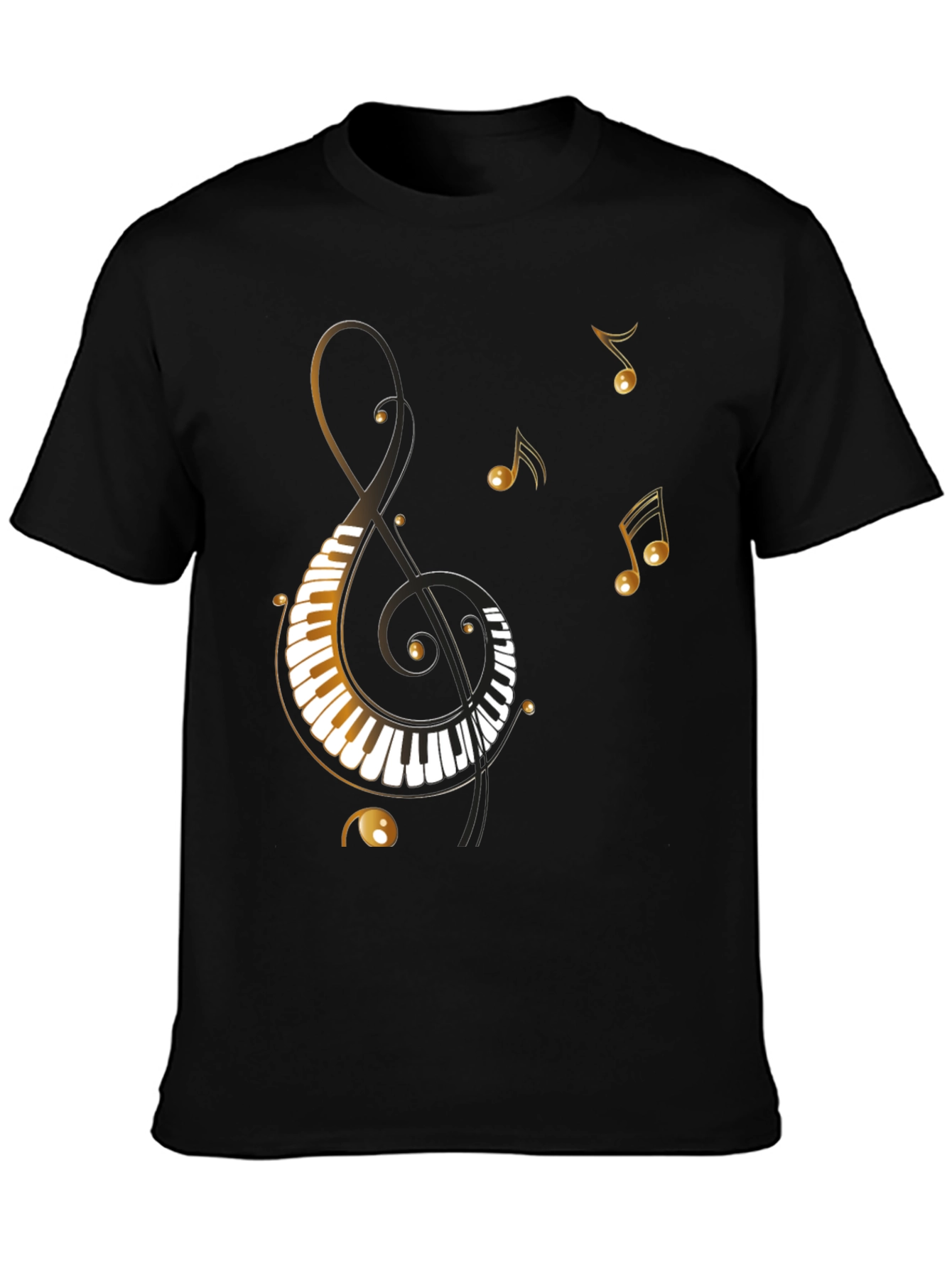 Musical Notes Piano Clef Graphic T-Shirt