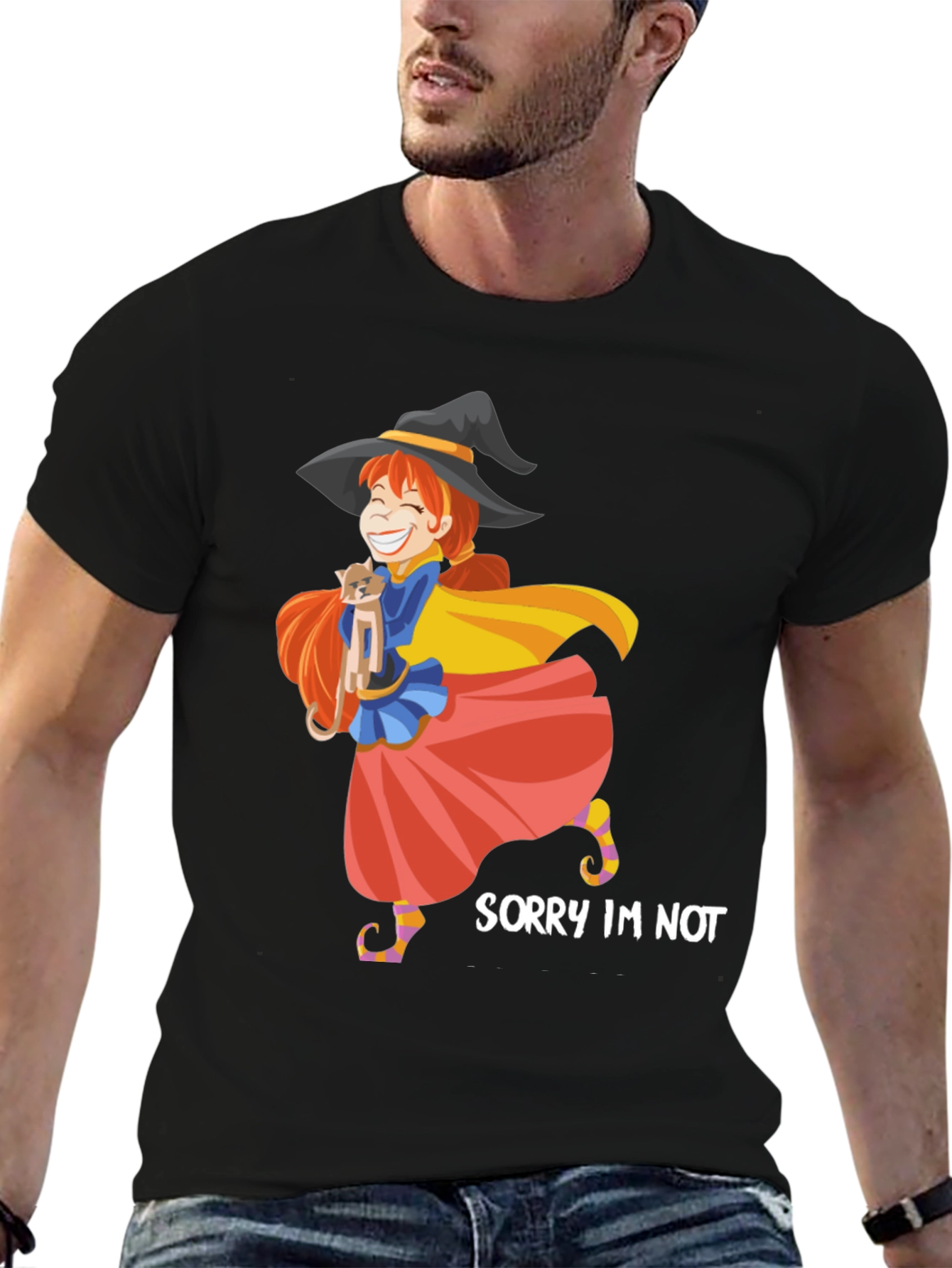 Witch Cat Lover T-Shirt - Sorry Im Not