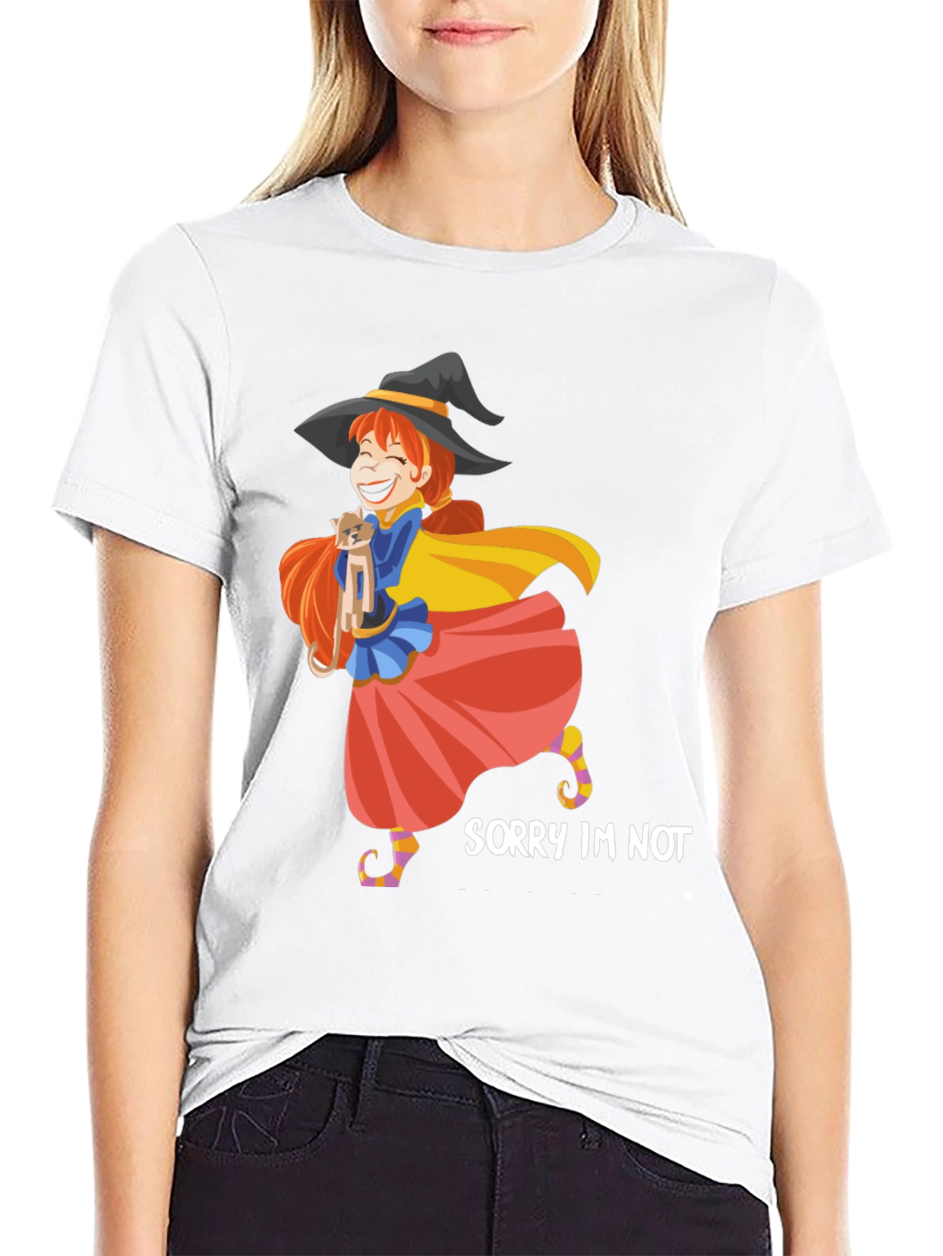 Witch Cat Lover T-Shirt - Sorry Im Not