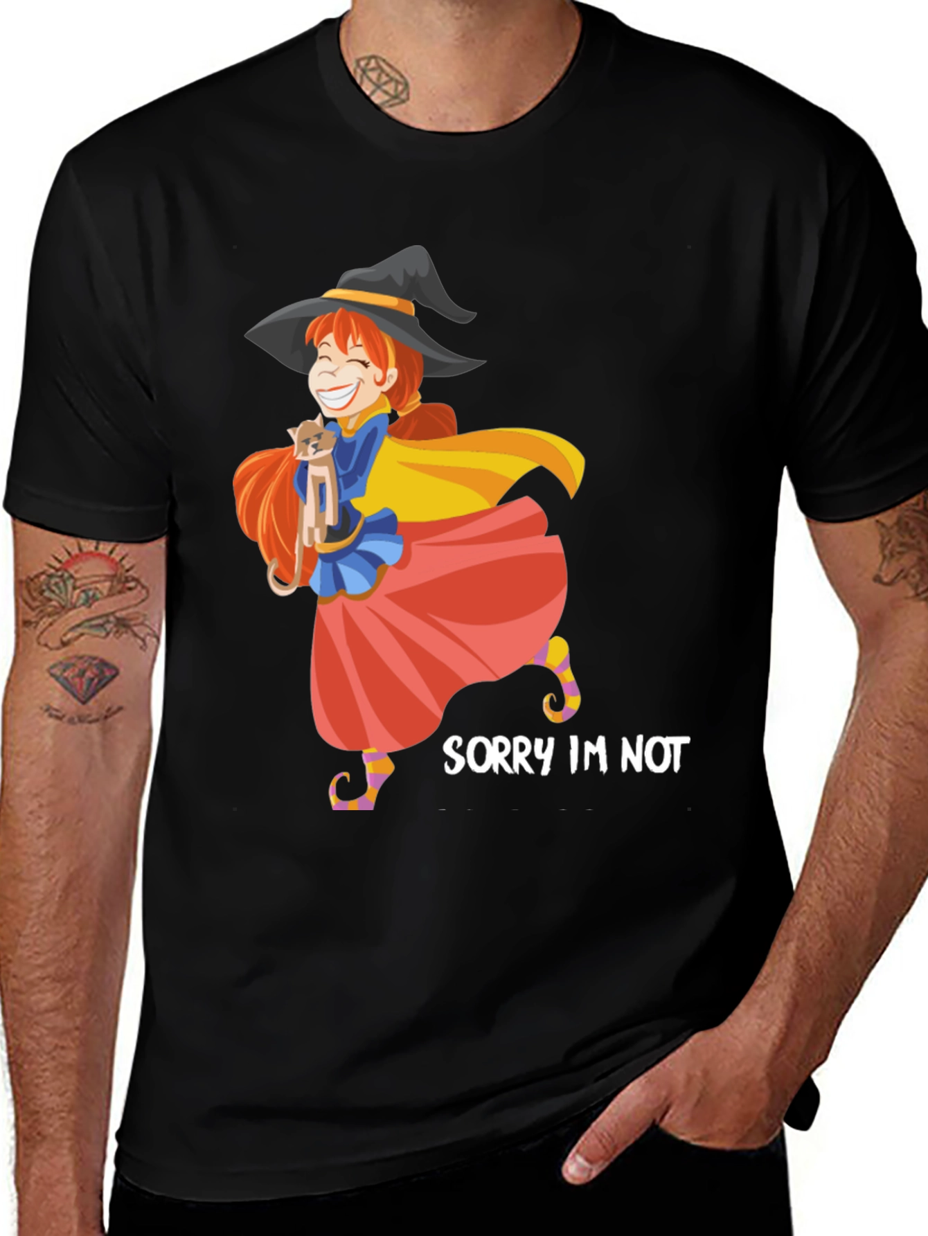 Witch Cat Lover T-Shirt - Sorry Im Not