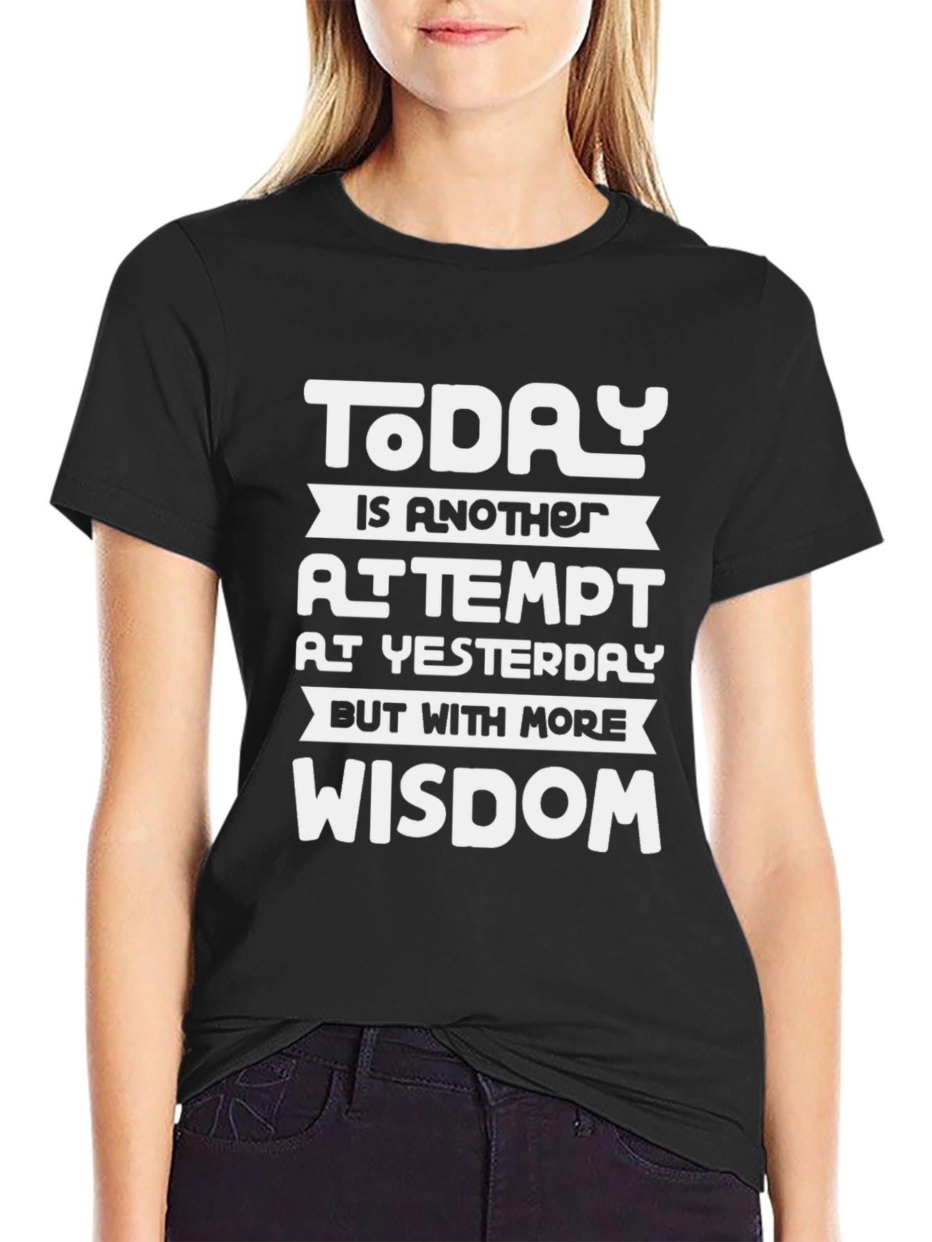 Inspirational Wisdom Graphic Tee - Black