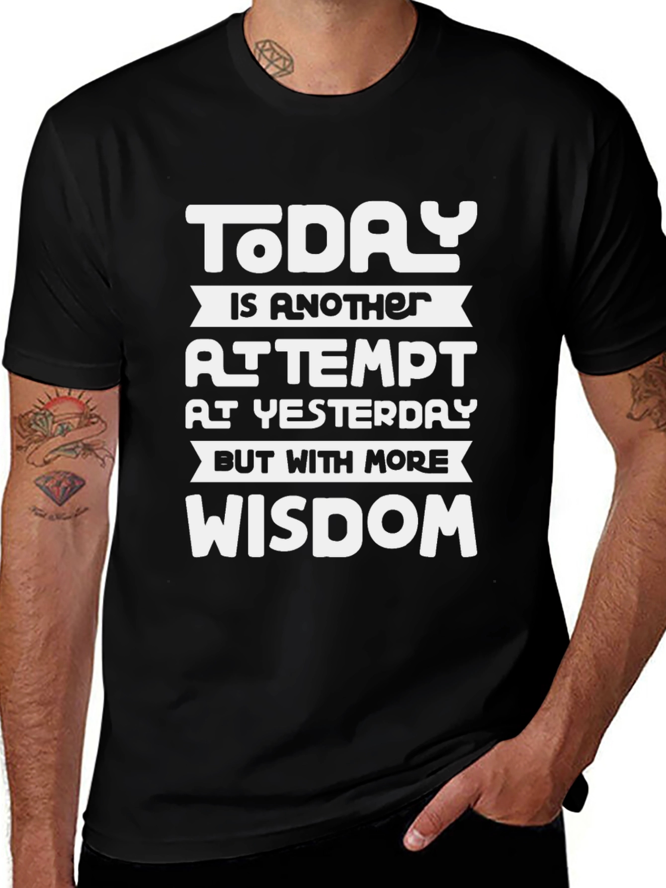 Inspirational Wisdom Graphic Tee - Black