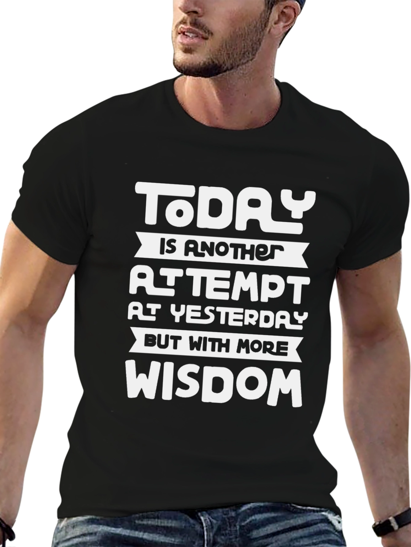 Inspirational Wisdom Graphic Tee - Black