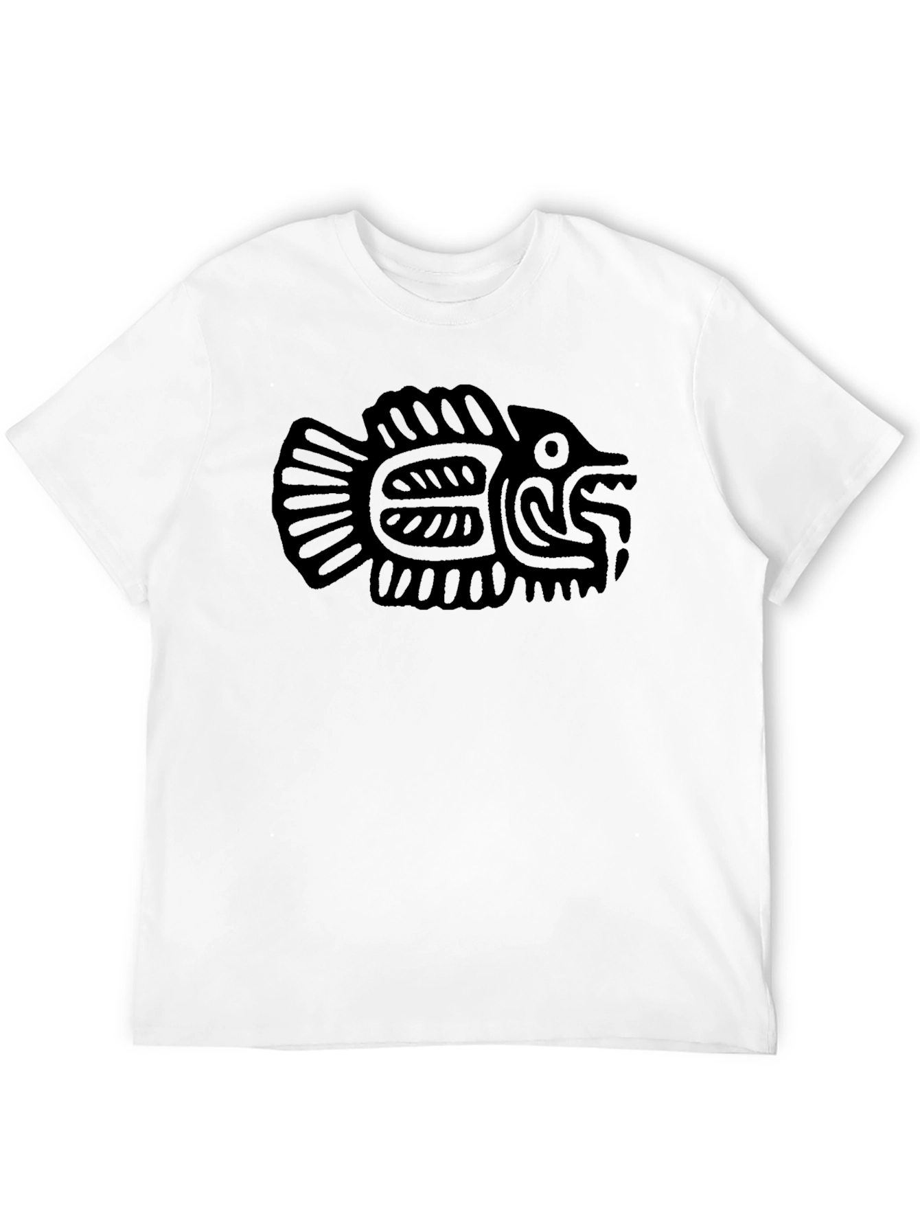 Aztec Fish Graphic Black T-Shirt