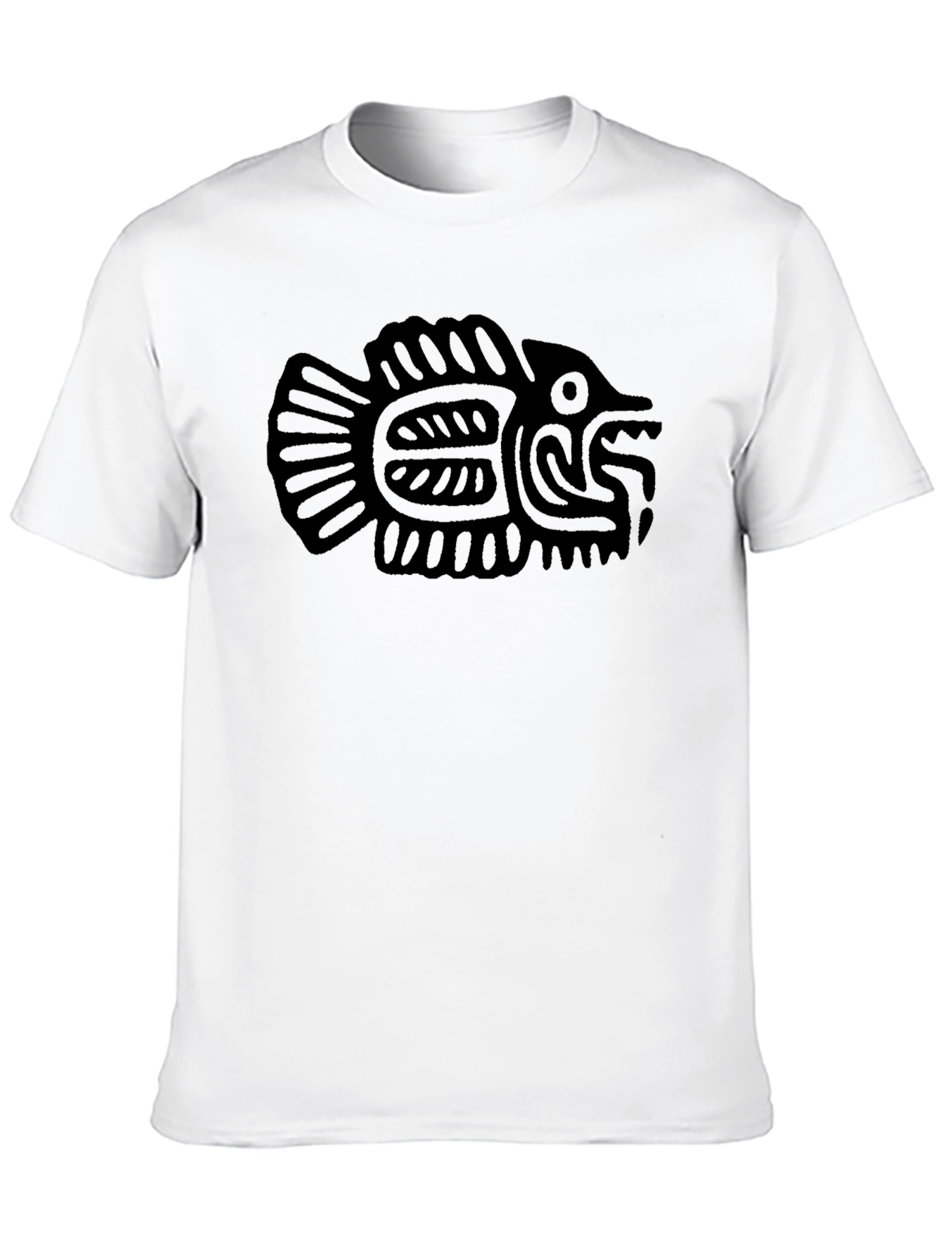 Aztec Fish Graphic Black T-Shirt