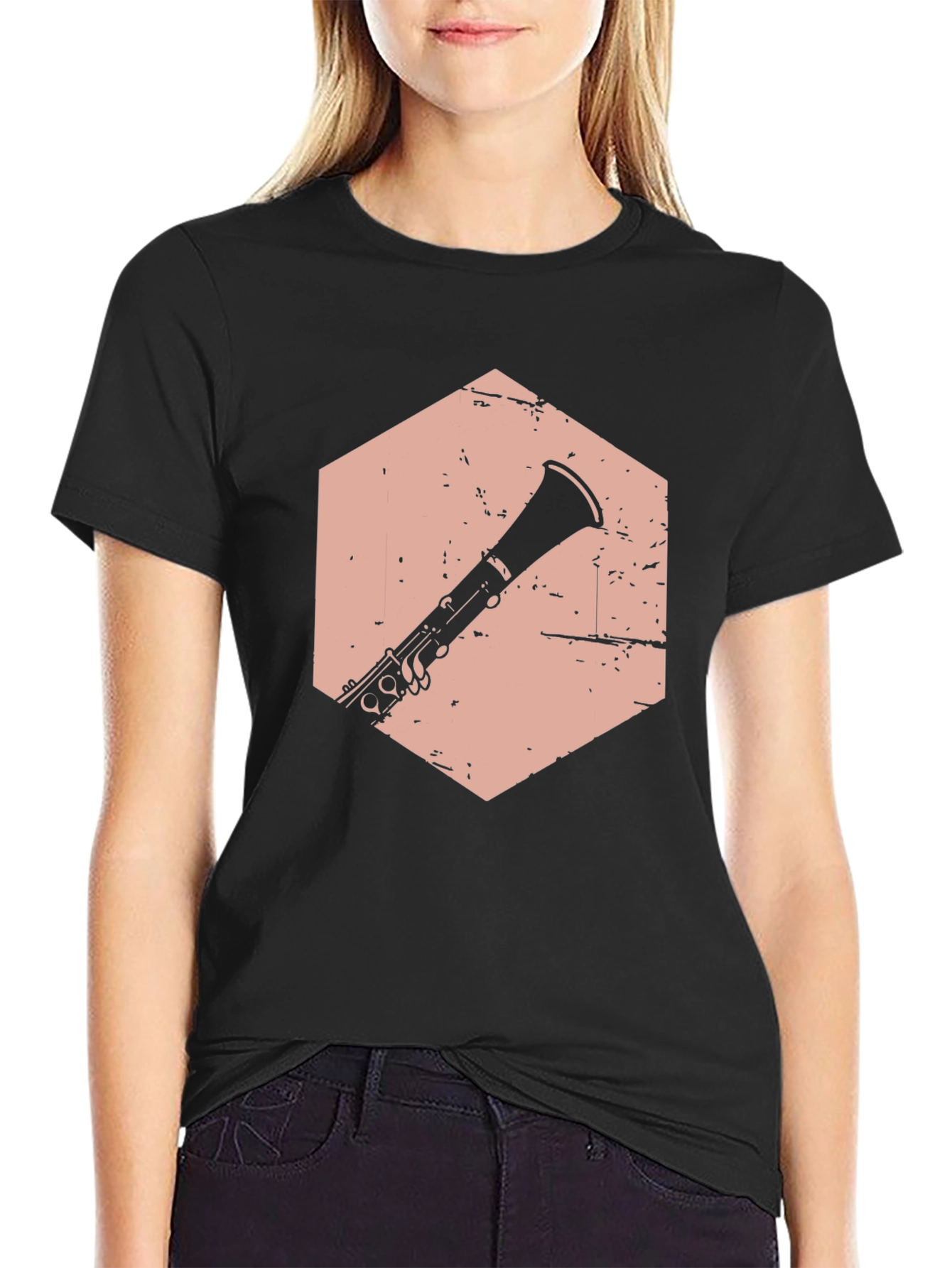 Clarinet Graphic Tee - Musicians Black T-Shirt