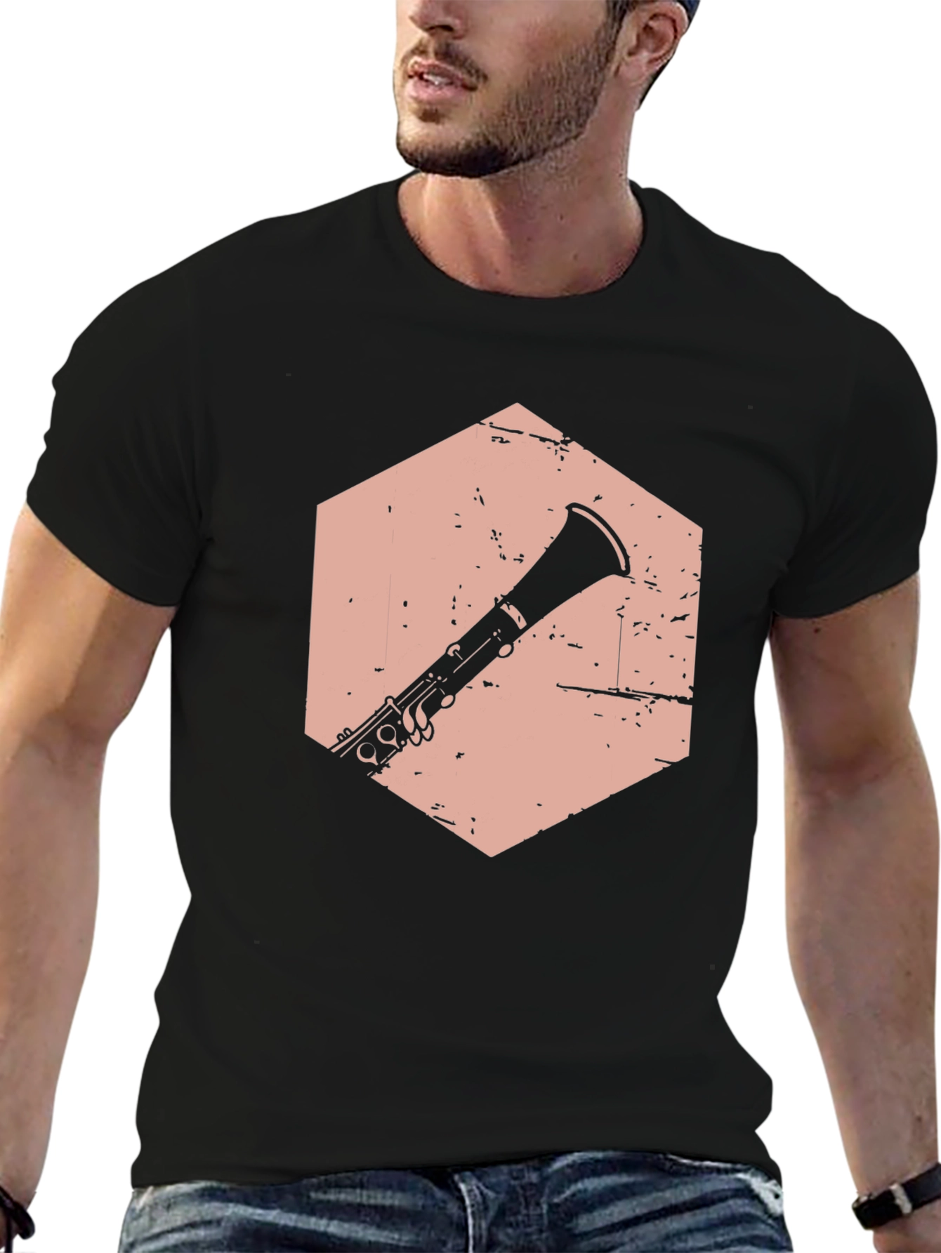 Clarinet Graphic Tee - Musicians Black T-Shirt