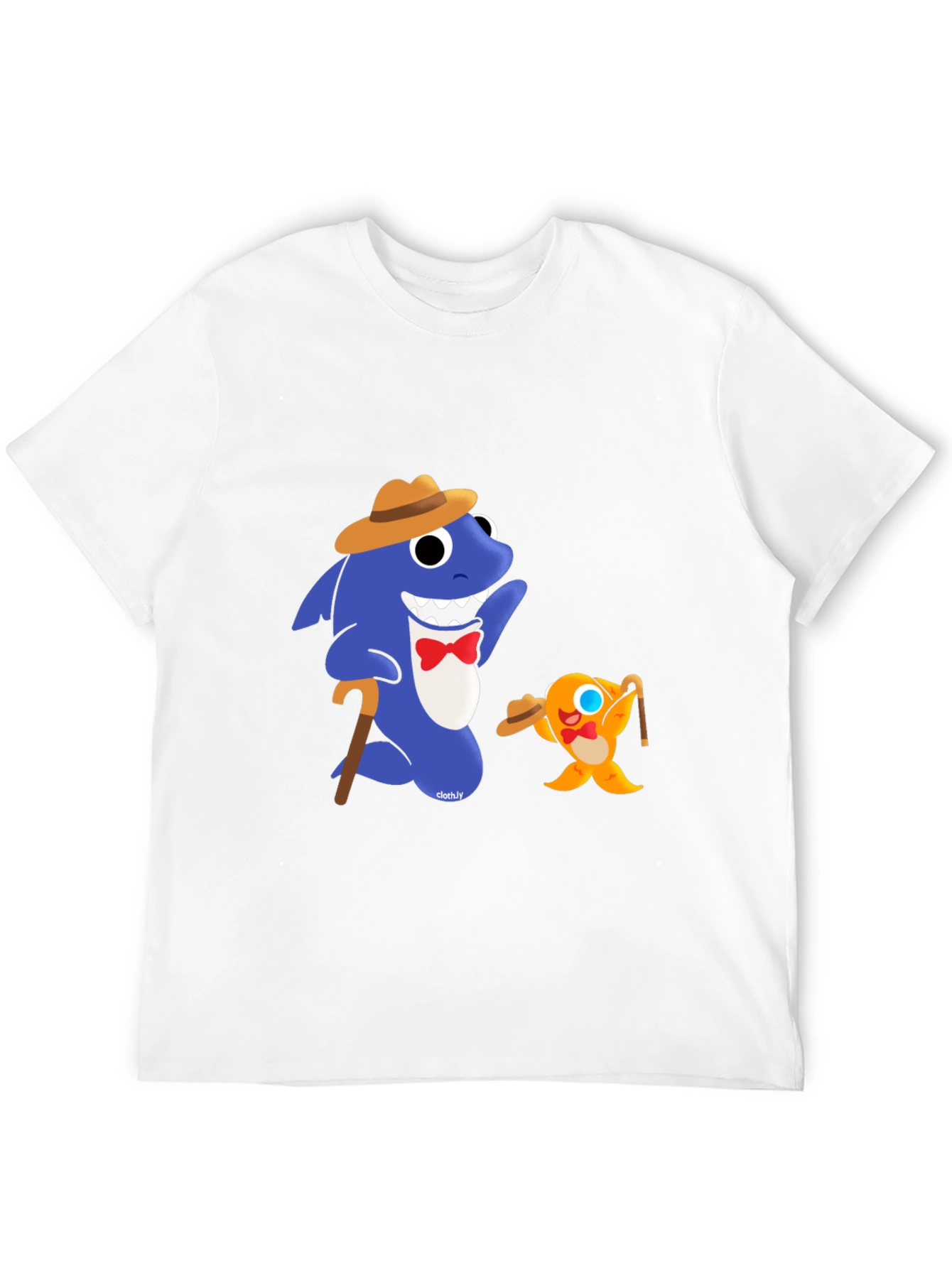 Baby Shark Gangster T-Shirt Funny Cartoon Tee
