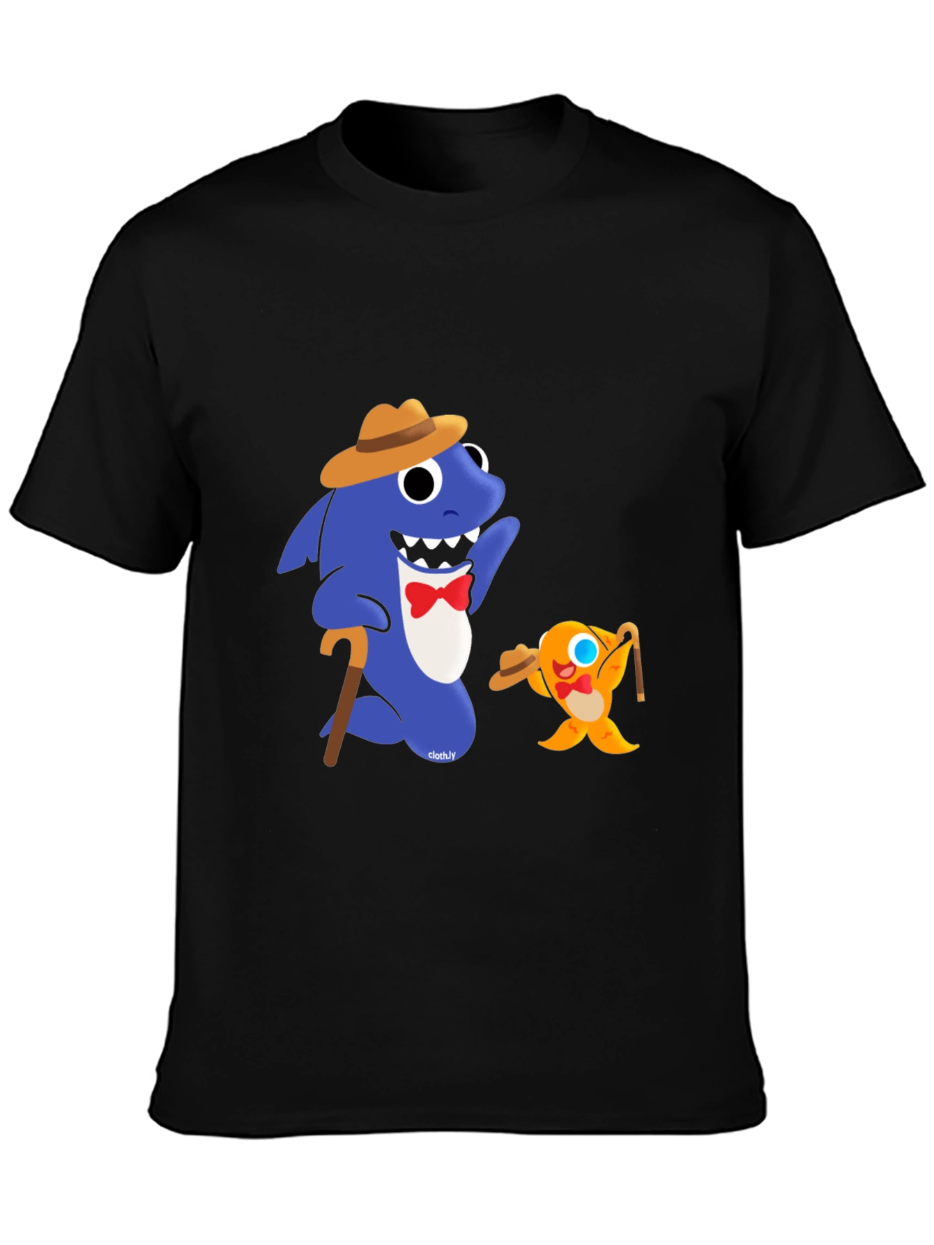 Baby Shark Gangster T-Shirt Funny Cartoon Tee