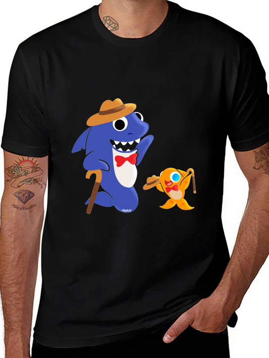 Baby Shark Gangster T-Shirt Funny Cartoon Tee