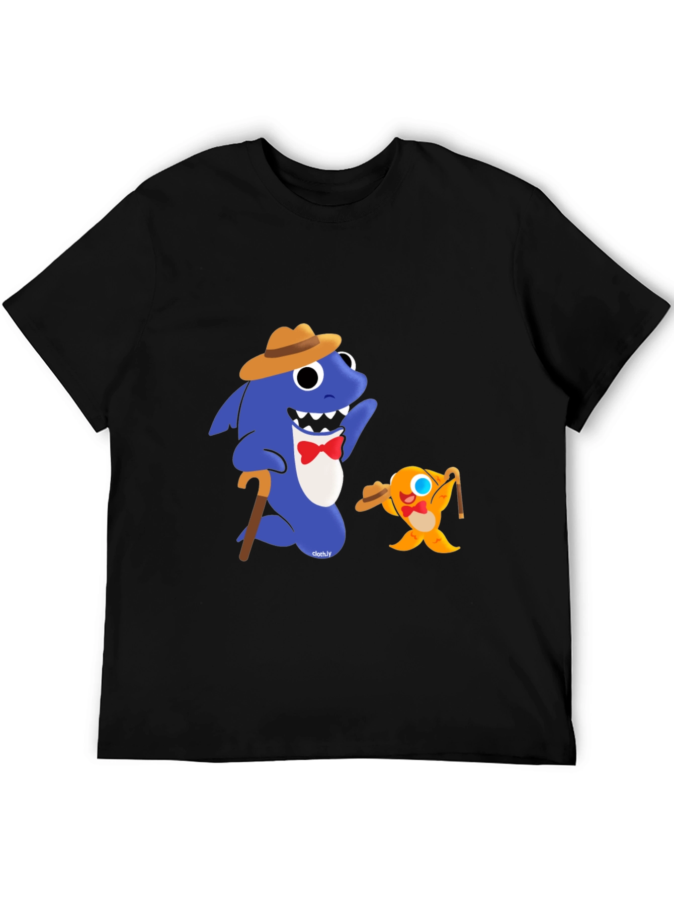 Baby Shark Gangster T-Shirt Funny Cartoon Tee