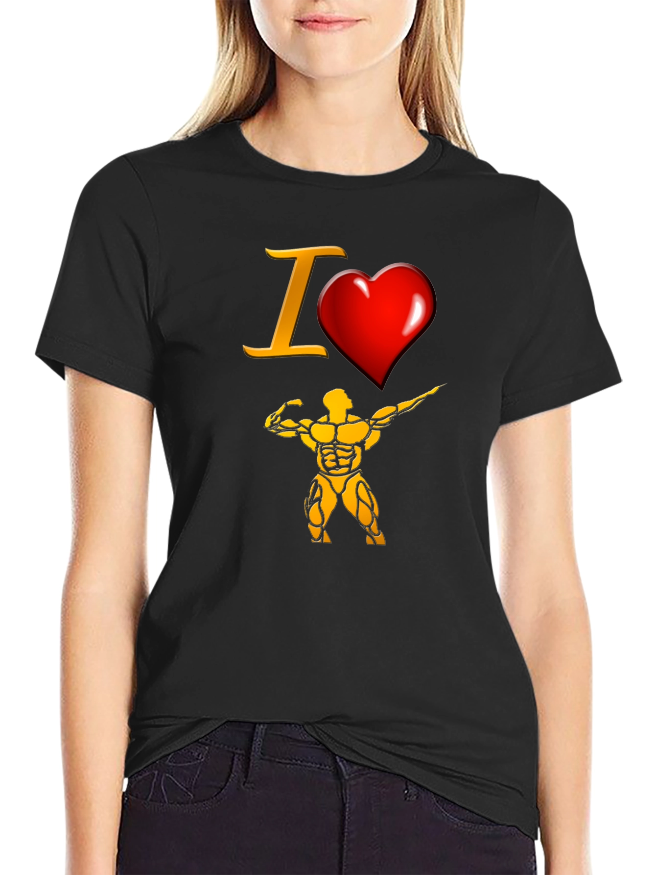 I Heart Bodybuilding Black T-Shirt