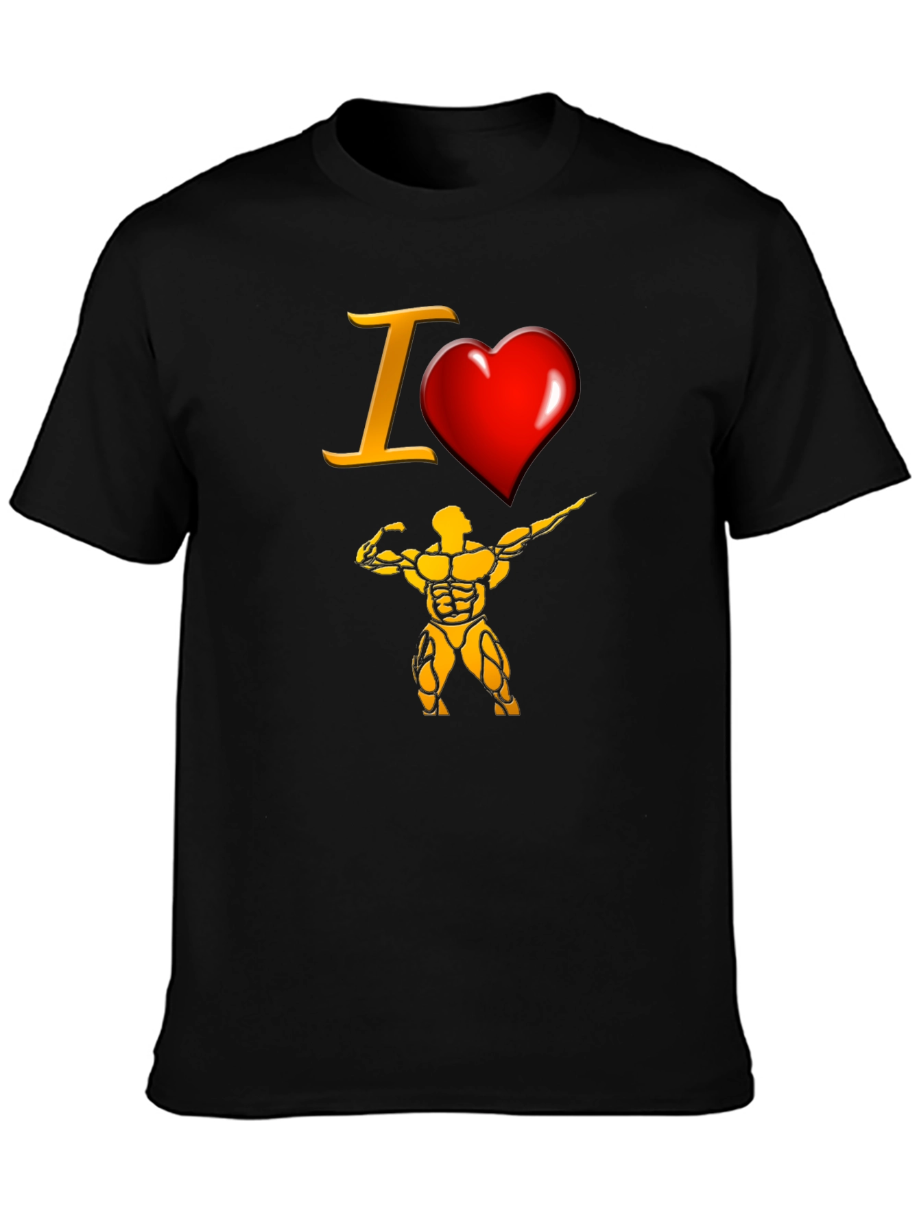 I Heart Bodybuilding Black T-Shirt