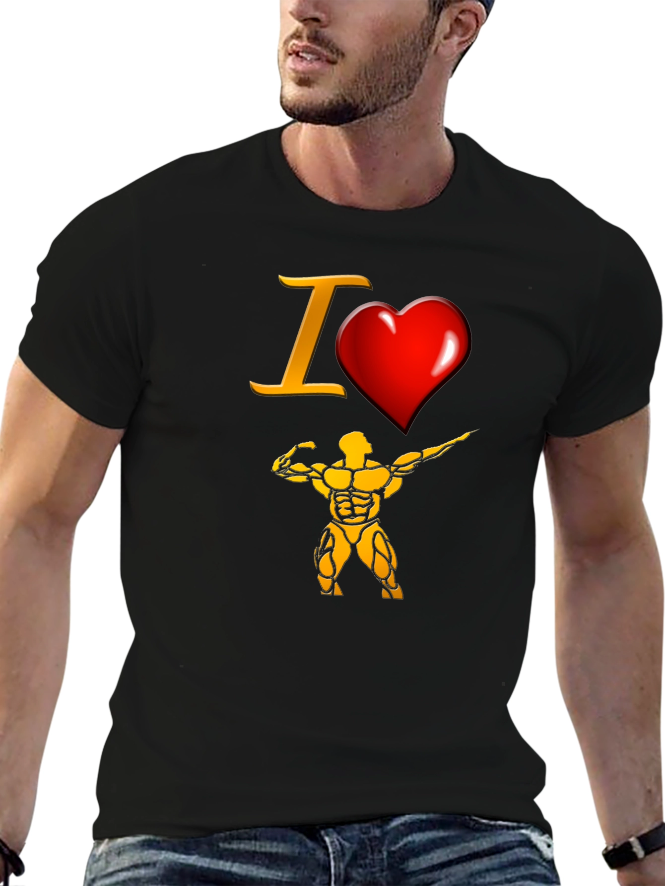 I Heart Bodybuilding Black T-Shirt