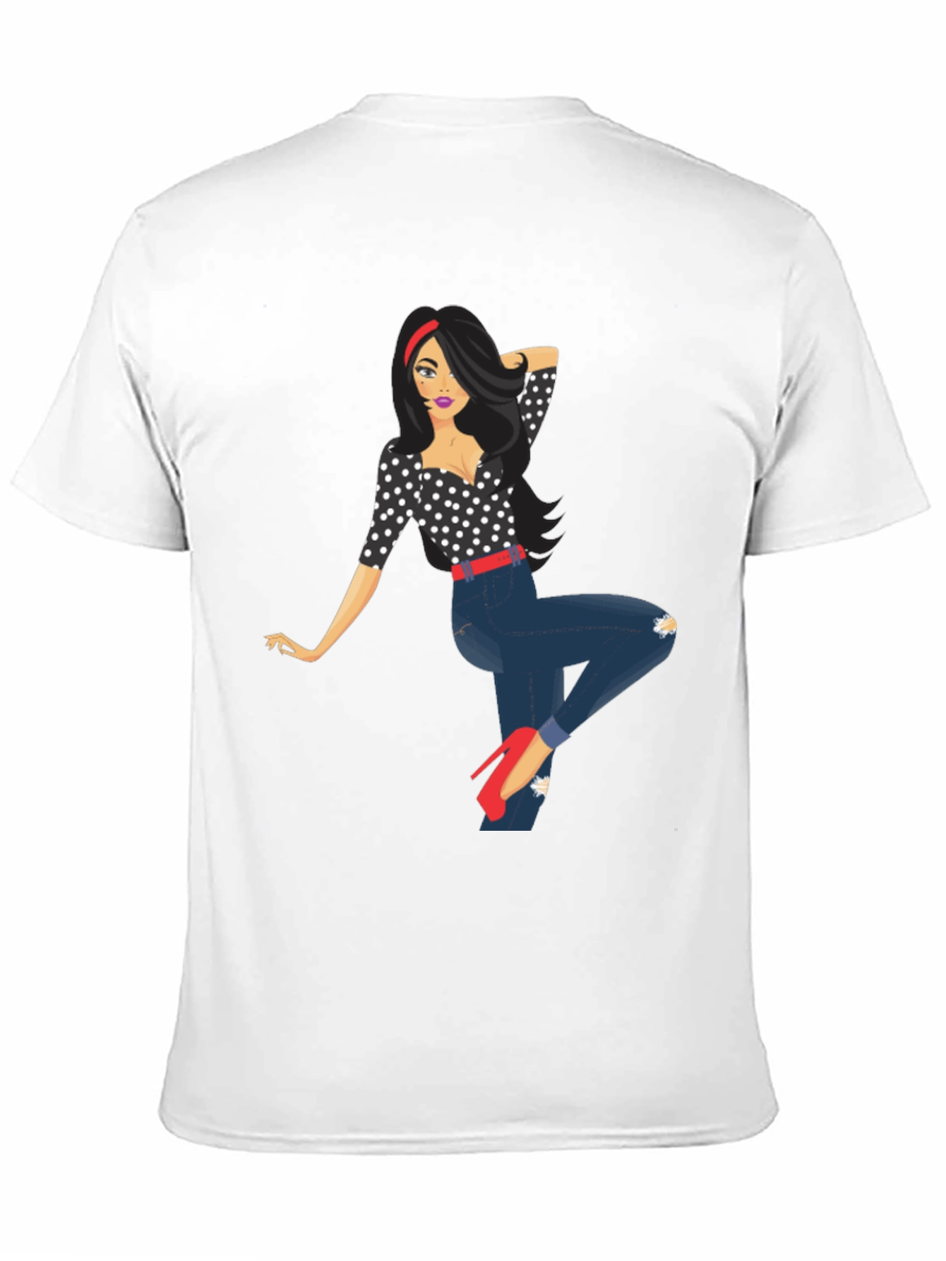 Polka Dot Pin-Up Girl Graphic Tee
