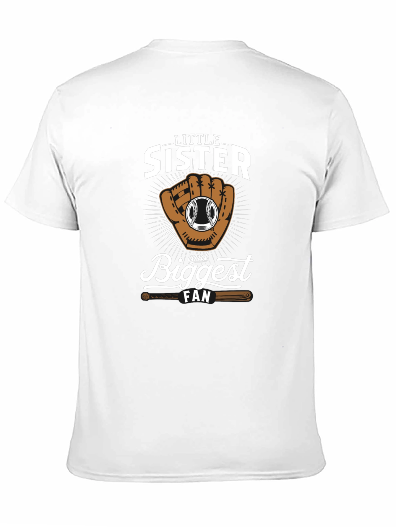 Little Sisters Biggest Fan Baseball T-Shirt
