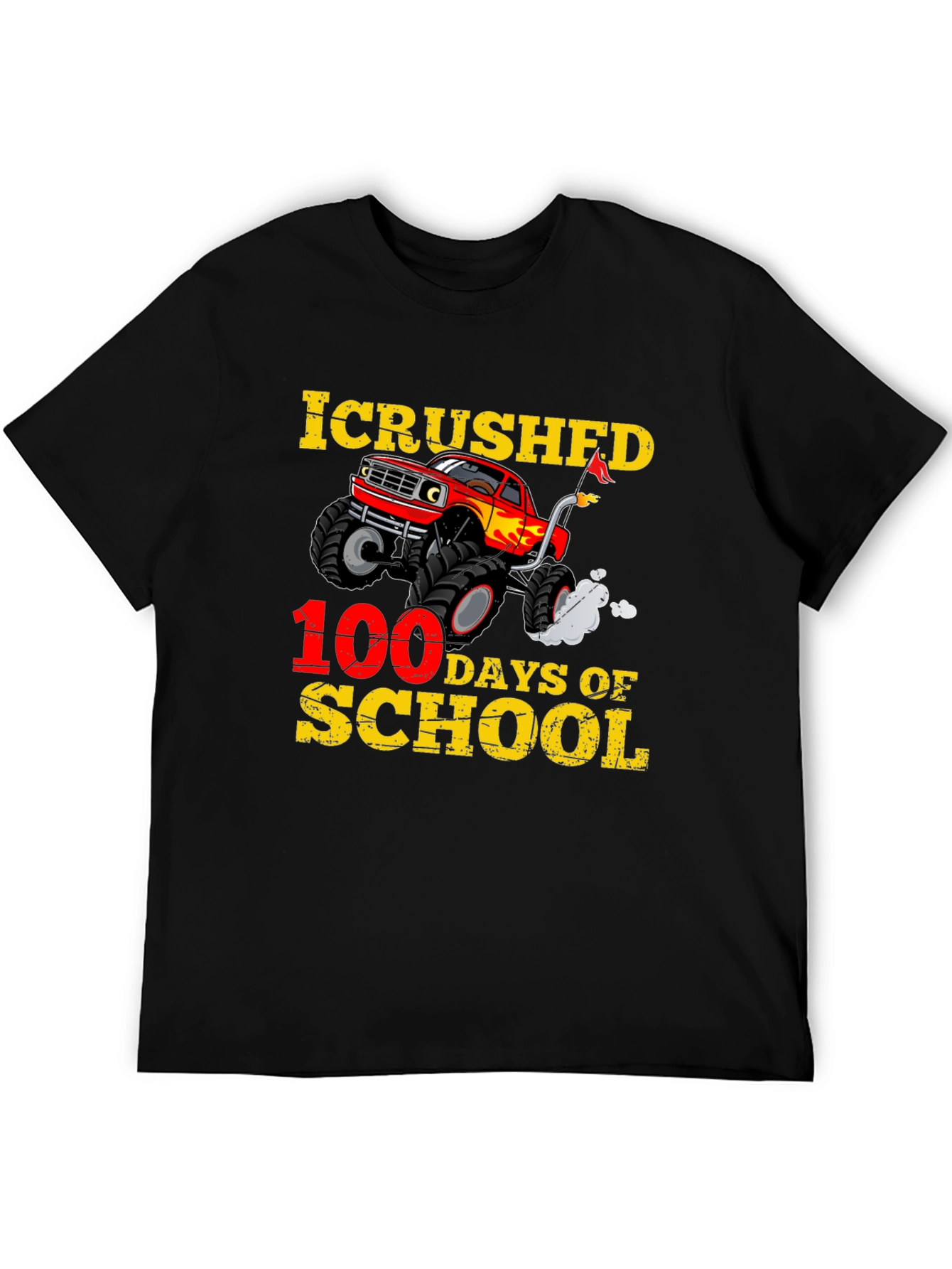 I Crushed 100 Days of School Monster Truck T-Shirt