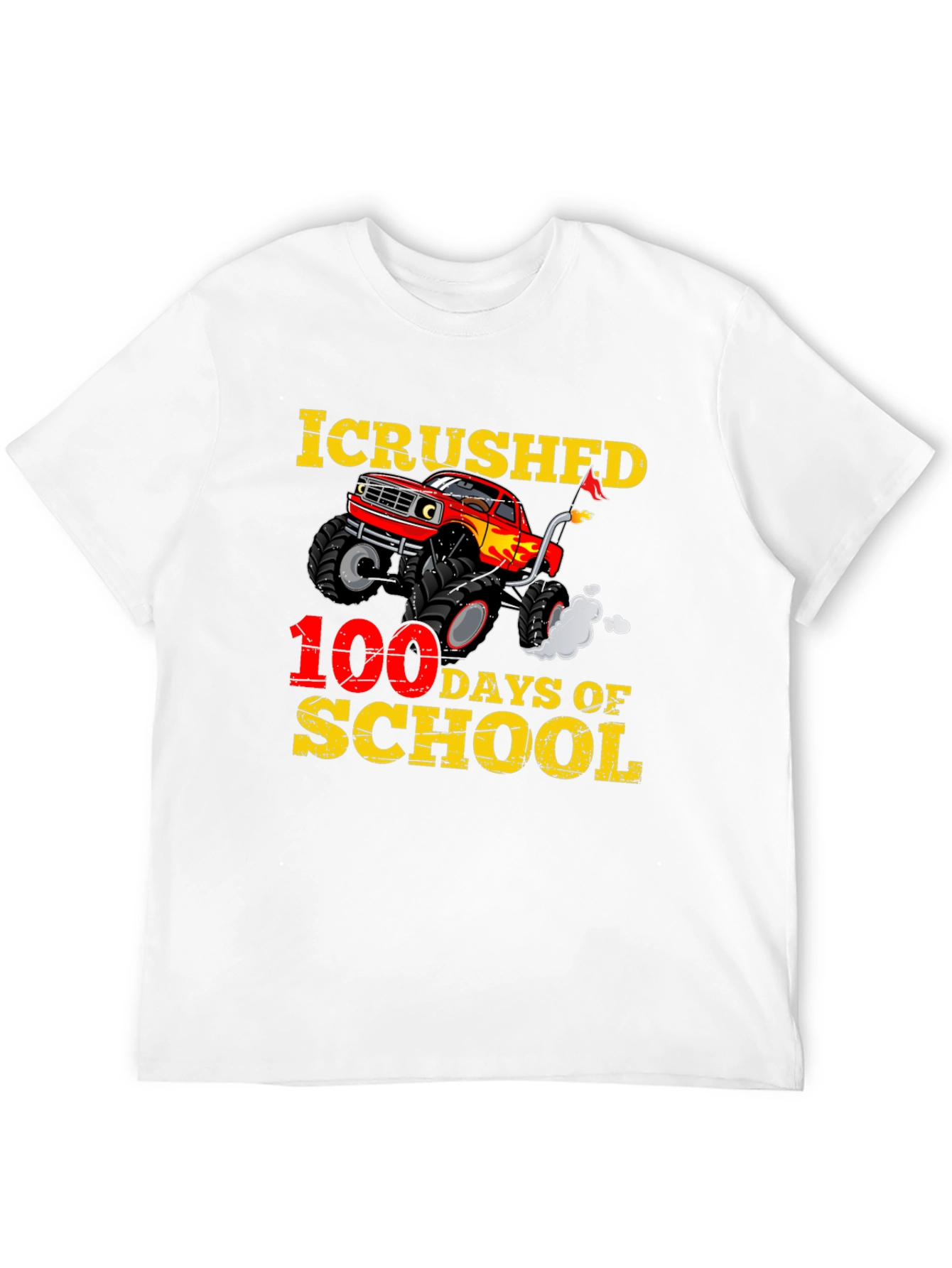 I Crushed 100 Days of School Monster Truck T-Shirt