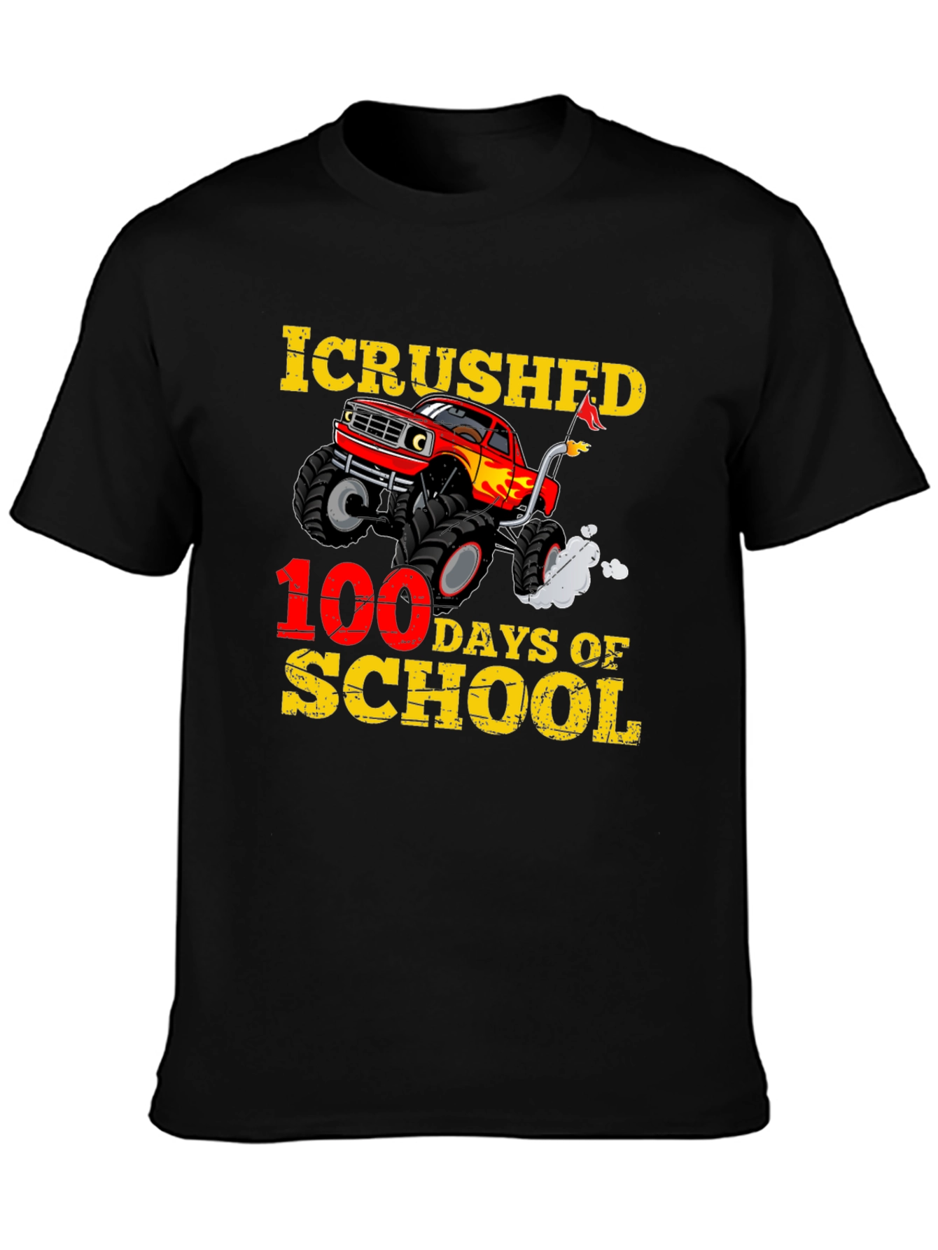 I Crushed 100 Days of School Monster Truck T-Shirt