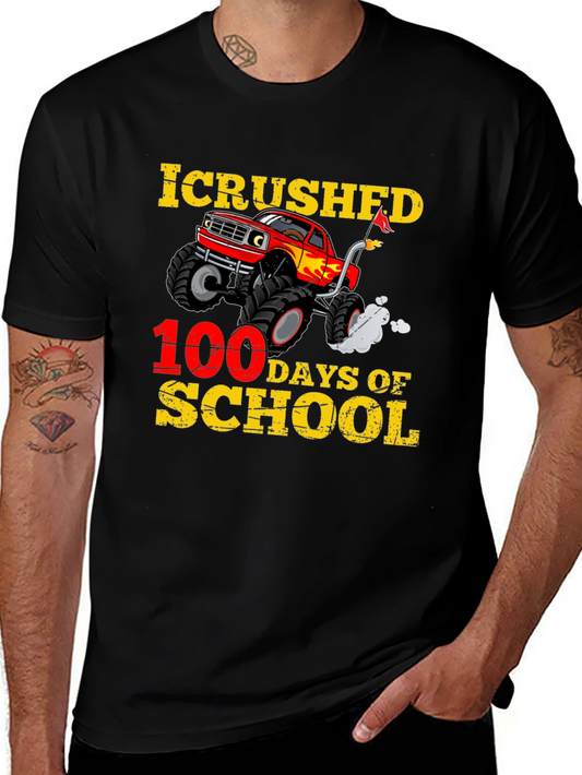 I Crushed 100 Days of School Monster Truck T-Shirt