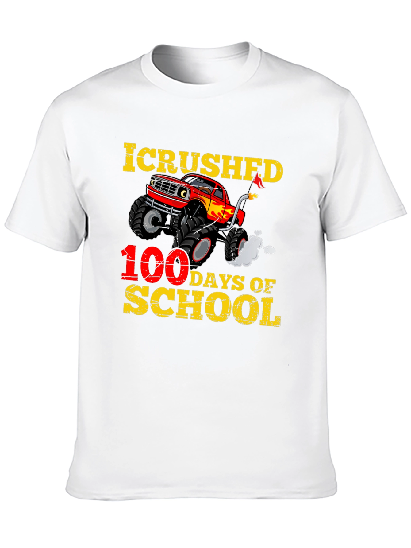 I Crushed 100 Days of School Monster Truck T-Shirt