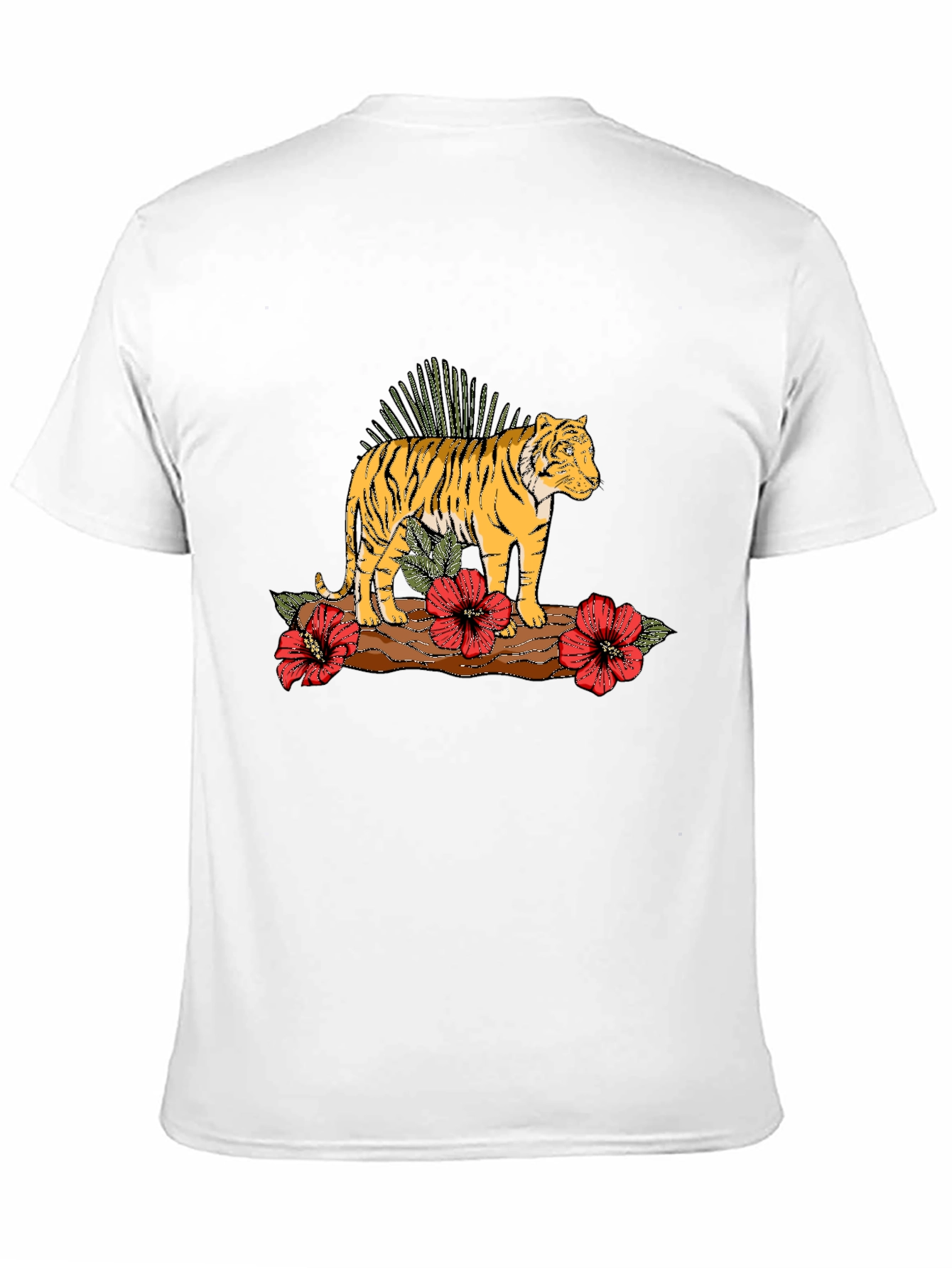 Tiger Floral Graphic Black T-Shirt
