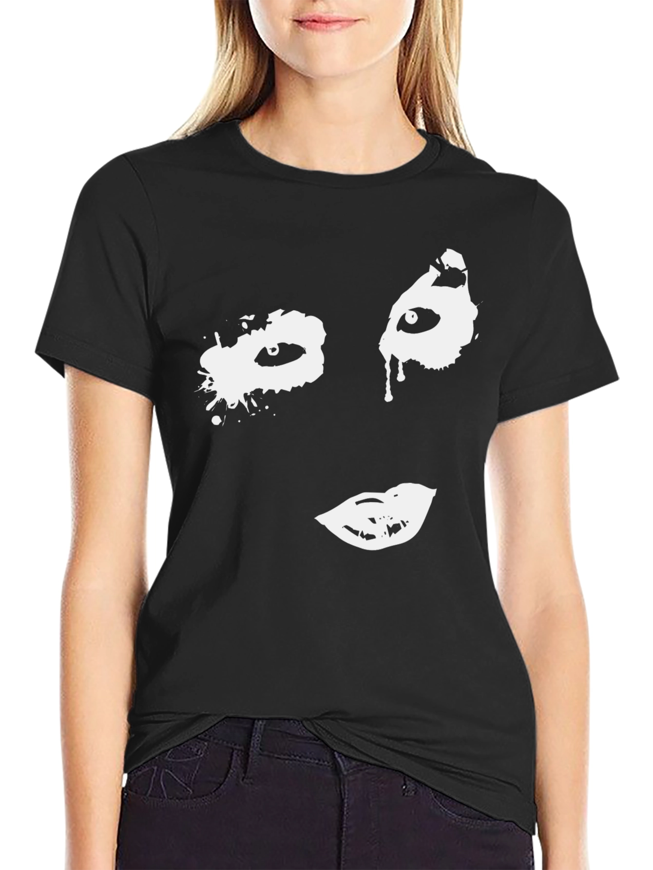 Abstract Face Graphic T-Shirt