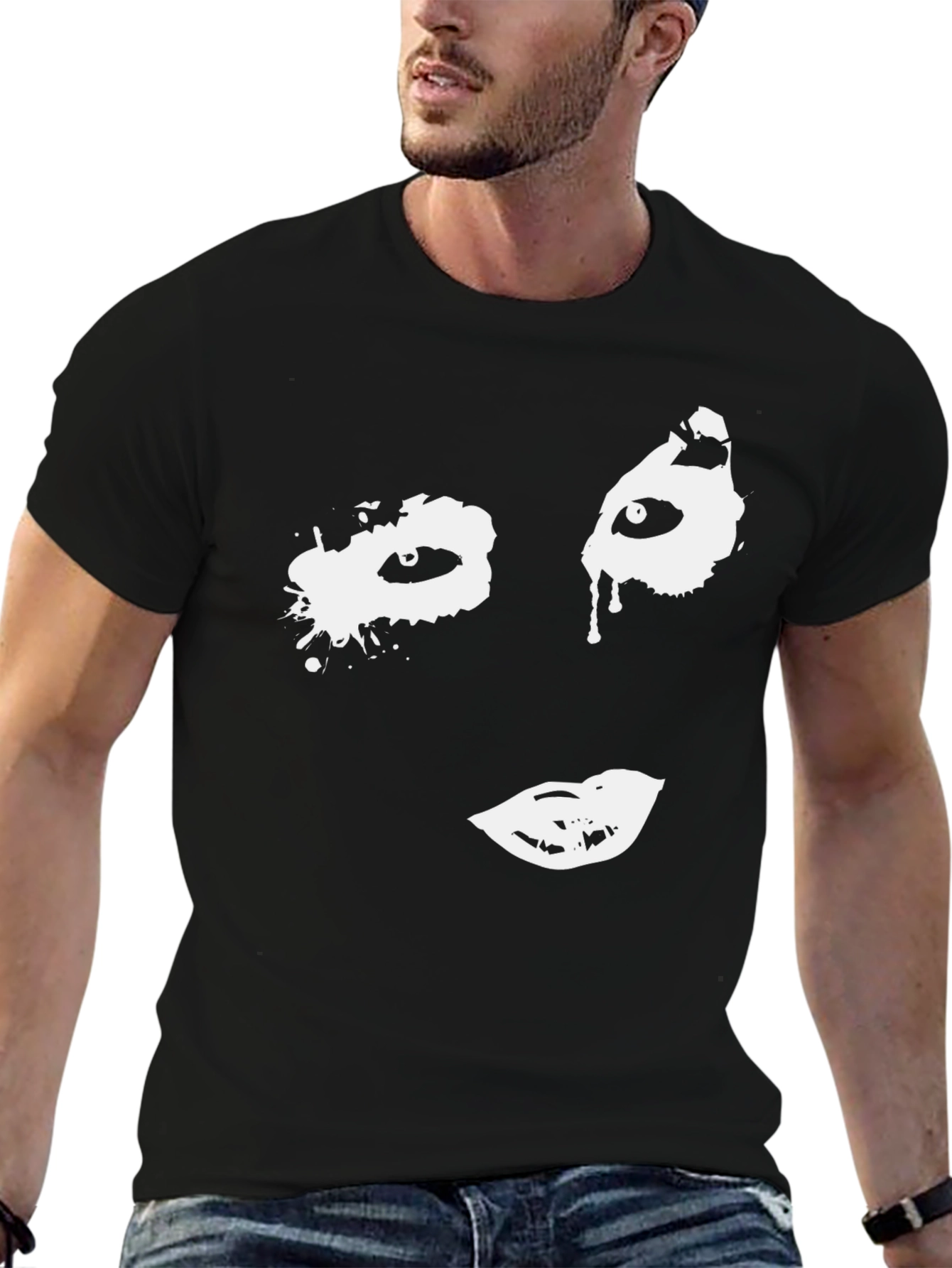 Abstract Face Graphic T-Shirt