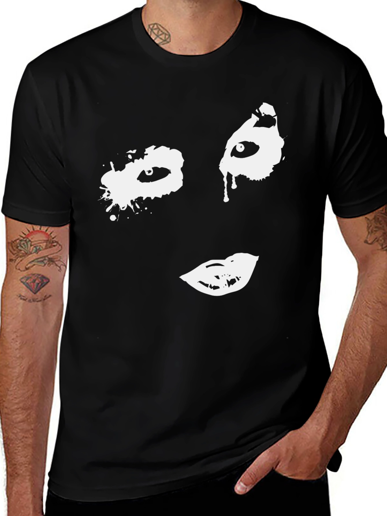 Abstract Face Graphic T-Shirt