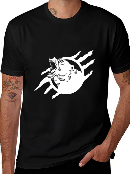 Black Bear Claw Graphic Tee - Mens Casual Cotton Shirt