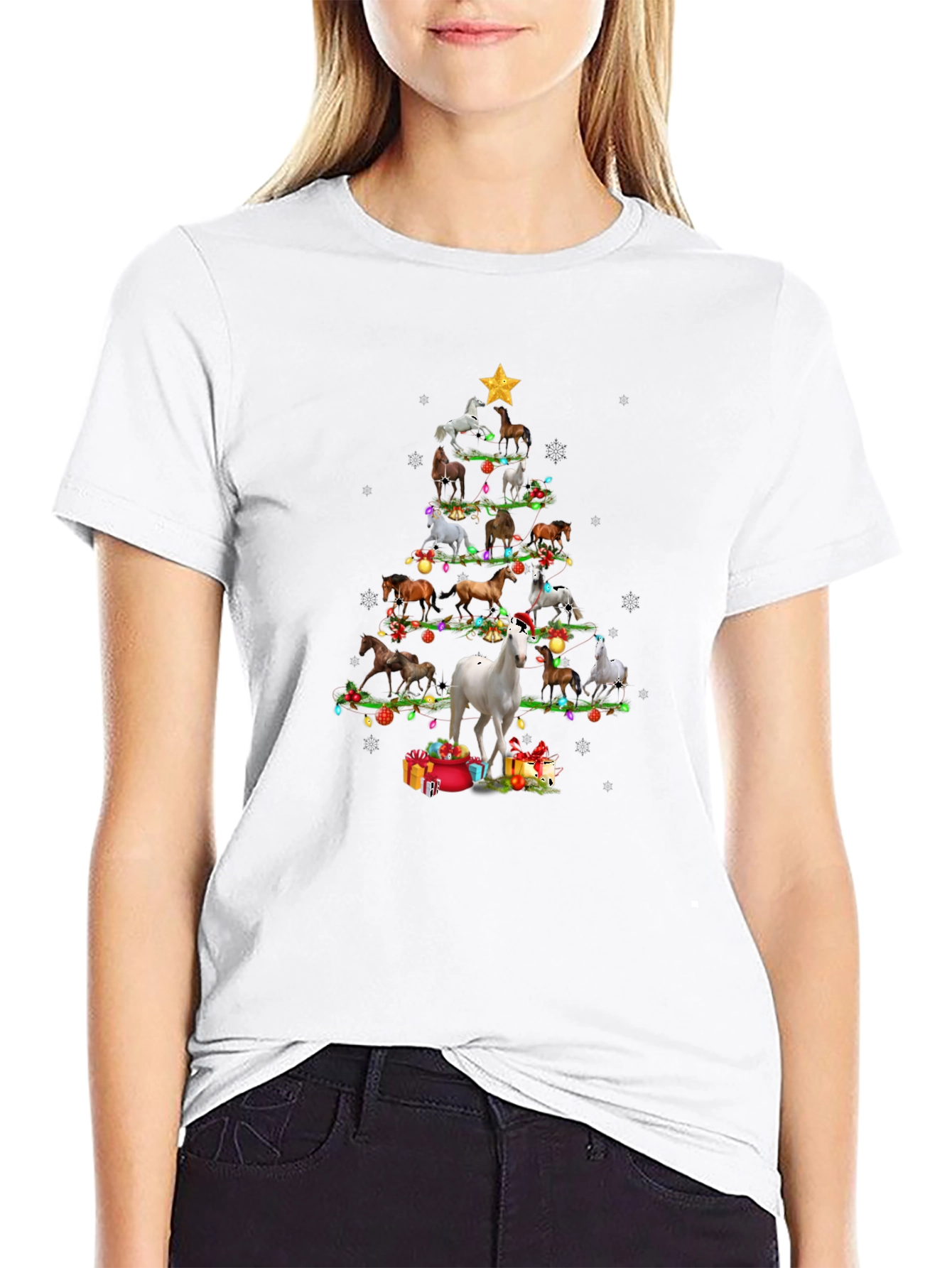 Horse Christmas Tree T-Shirt