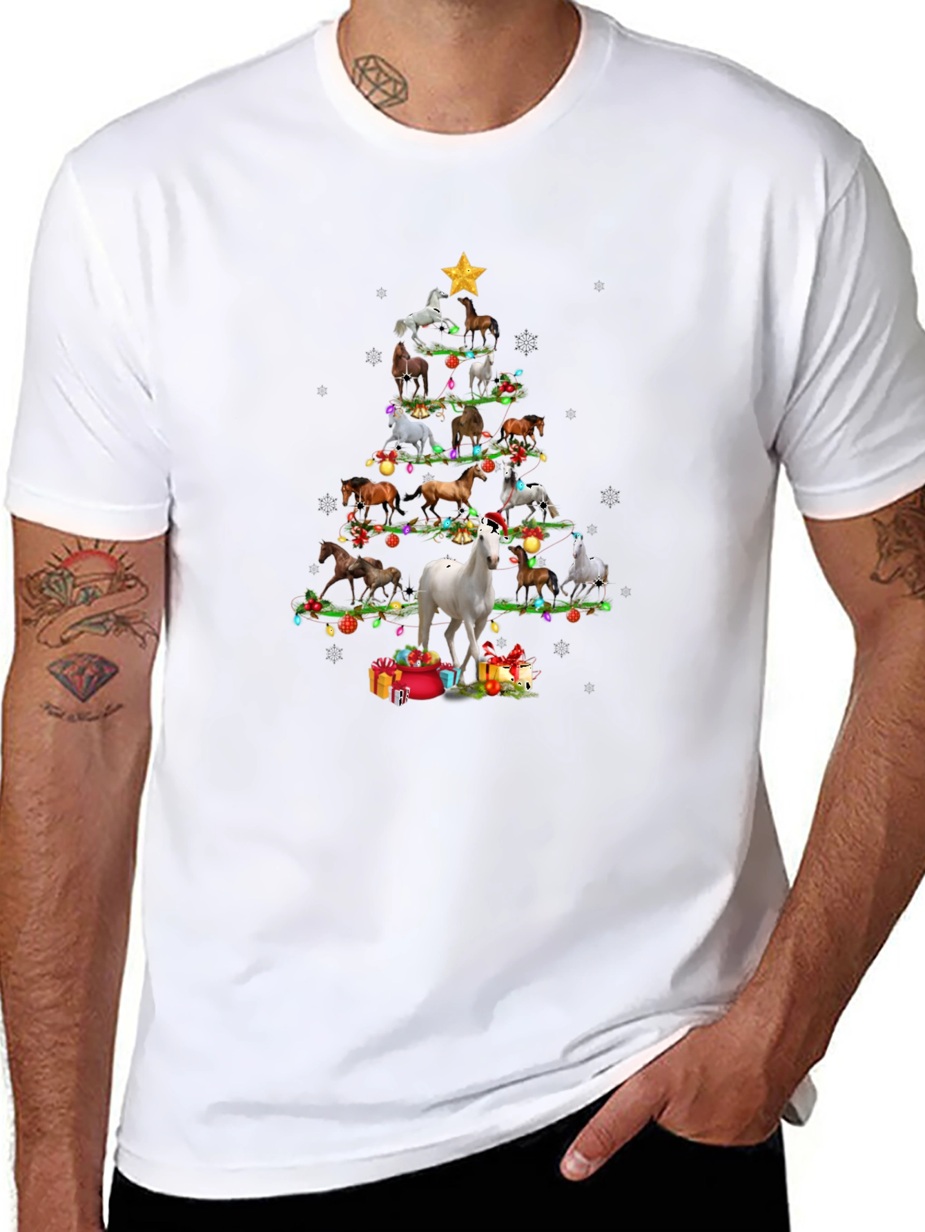 Horse Christmas Tree T-Shirt