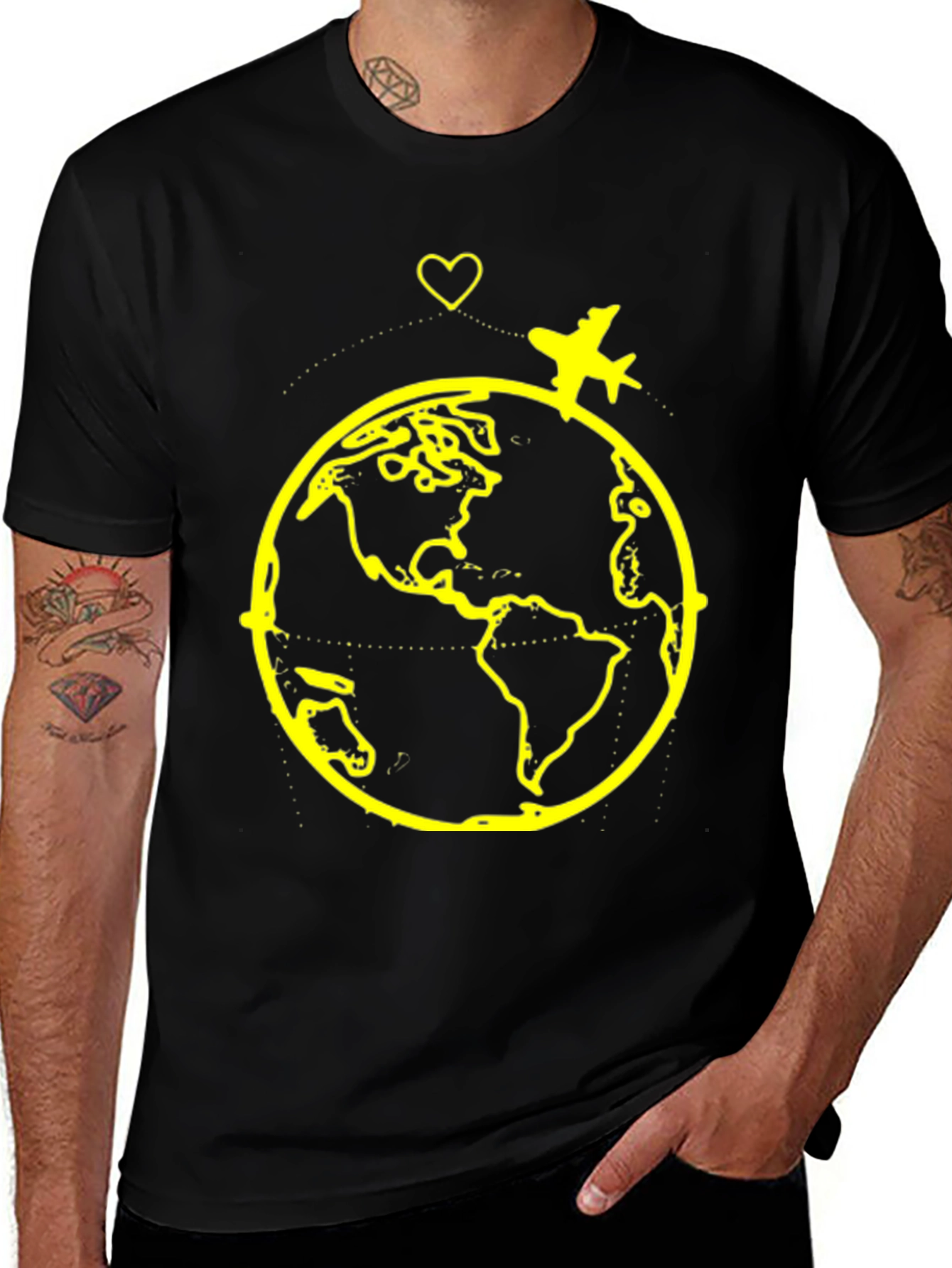 Travel the World Graphic Tee - Black