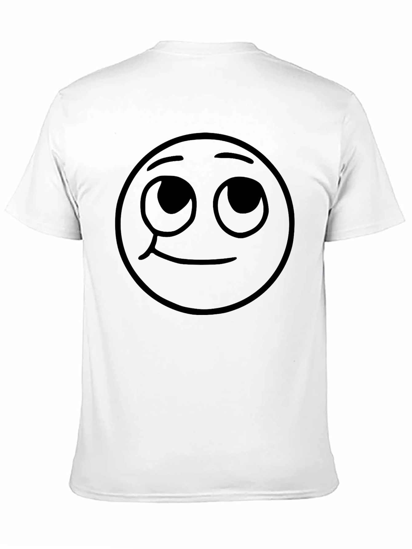 Black Emoji Graphic T-Shirt -  Contemplative Smiley Face