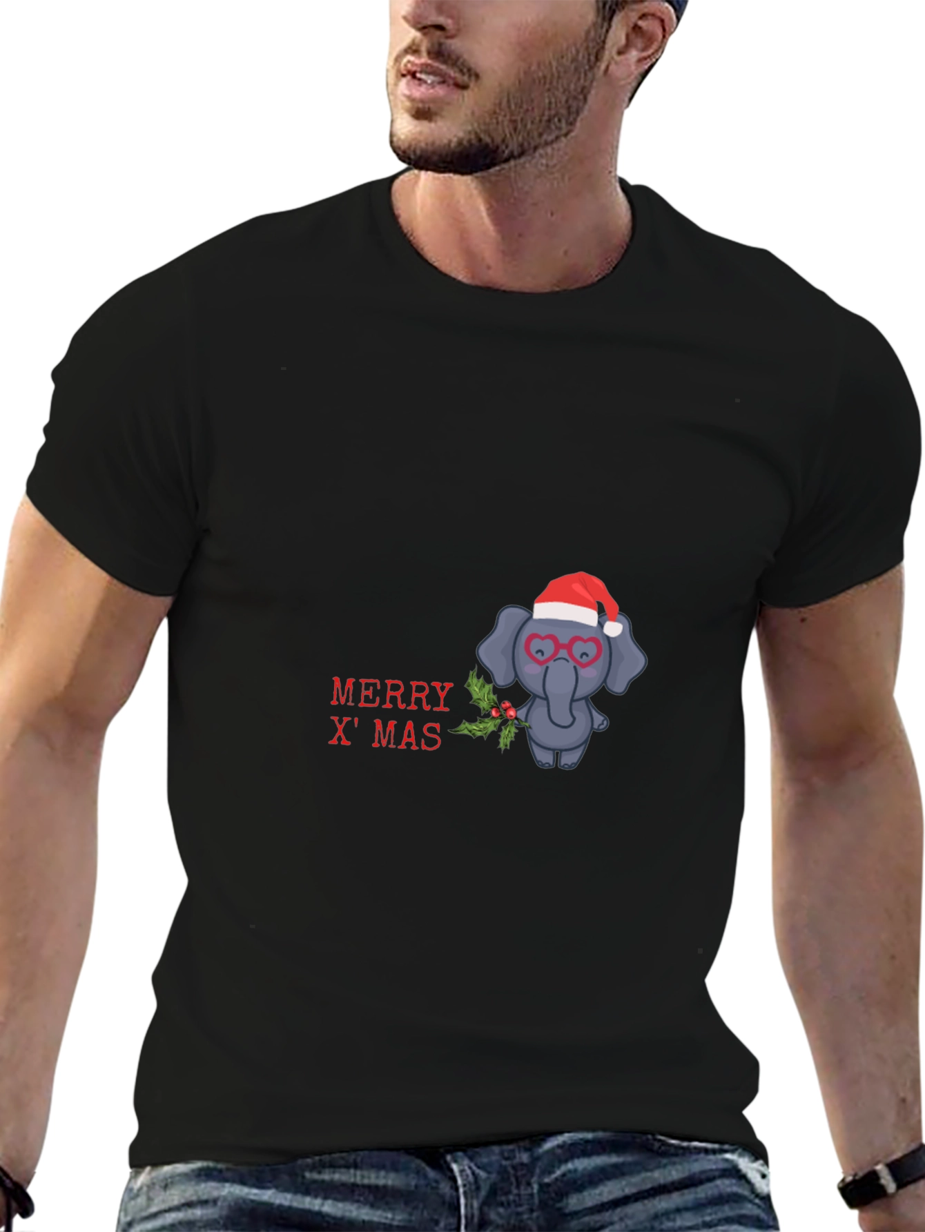 Festive Elephant Christmas T-Shirt
