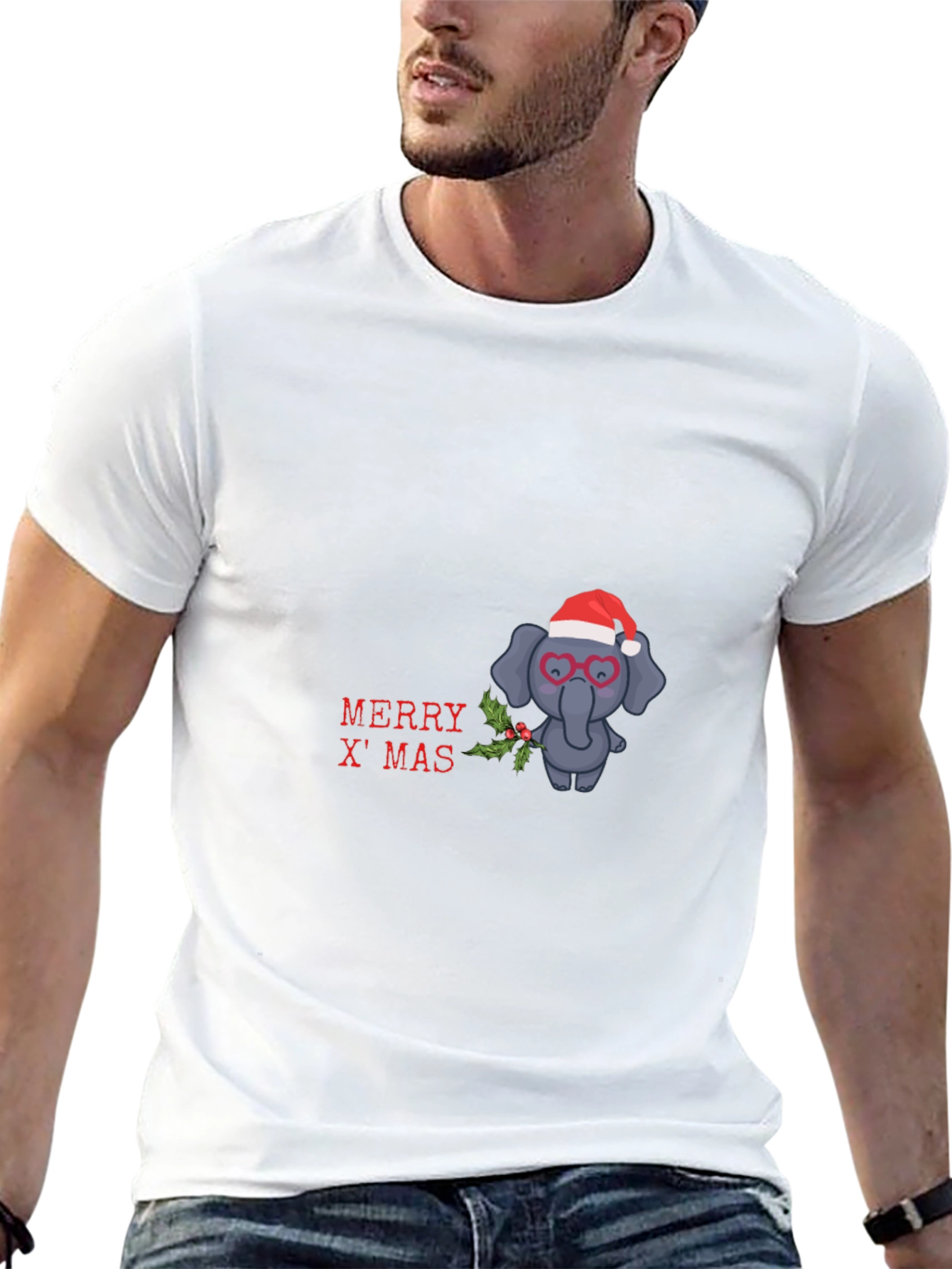 Festive Elephant Christmas T-Shirt