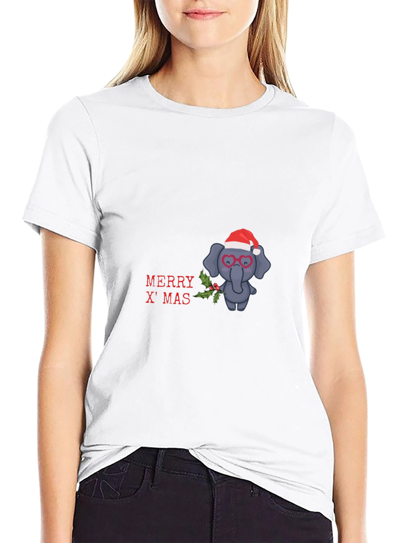 Festive Elephant Christmas T-Shirt